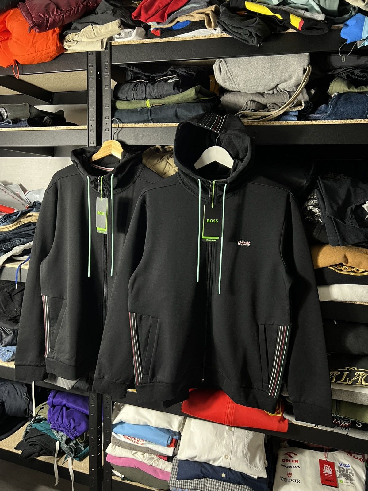 Hugo Boss 🔥 BOSS Cotton Blend Dark Athleisure Zip Hoodie — Size XL Size US XL / EU 56 / 4 - 7 Thumbnail