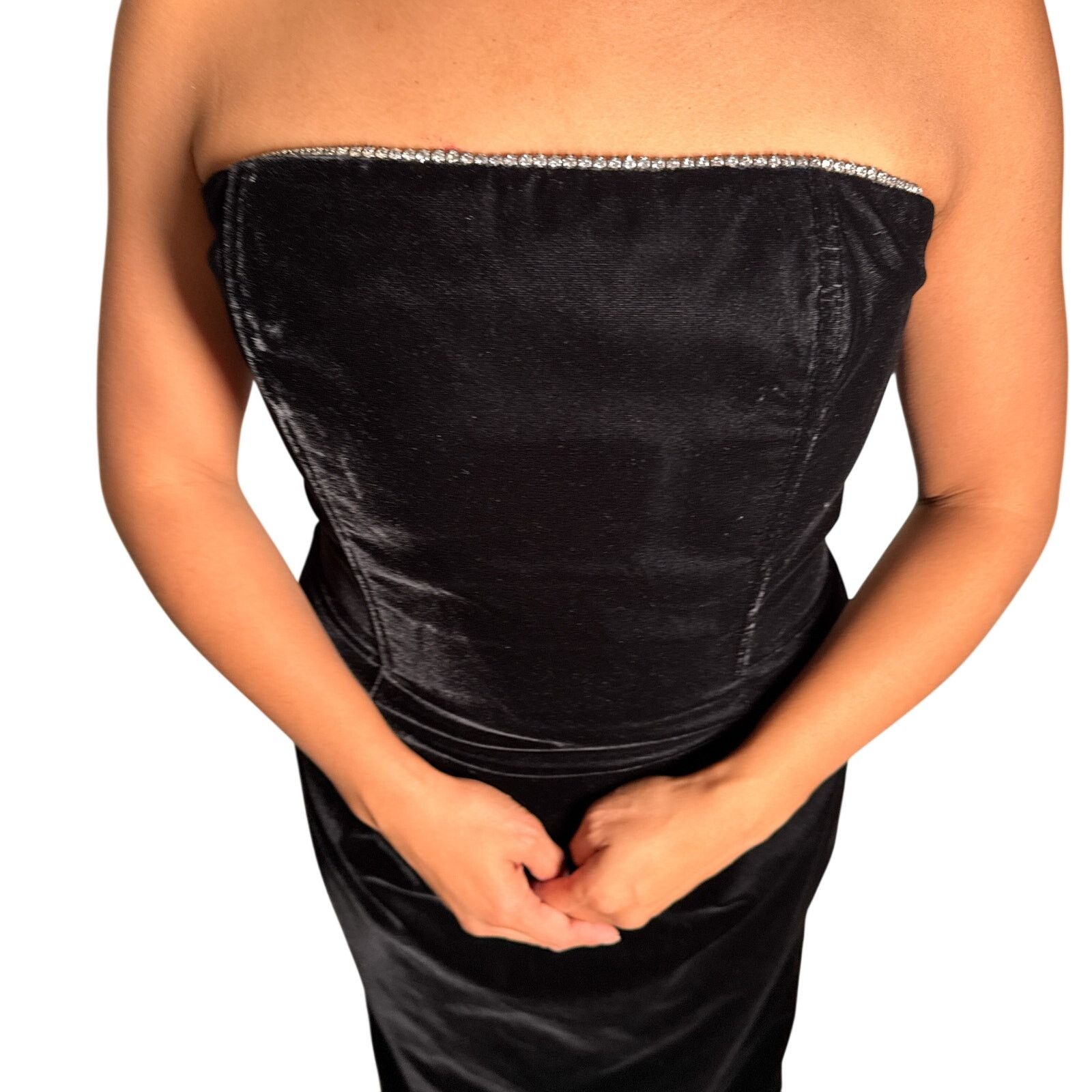 Jessica McClintock × Vintage Jessica McClintock Gunne Sax Black Velvet Evening Gown Sz 9 Size M / US 6-8 / IT 42-44 - 7 Thumbnail