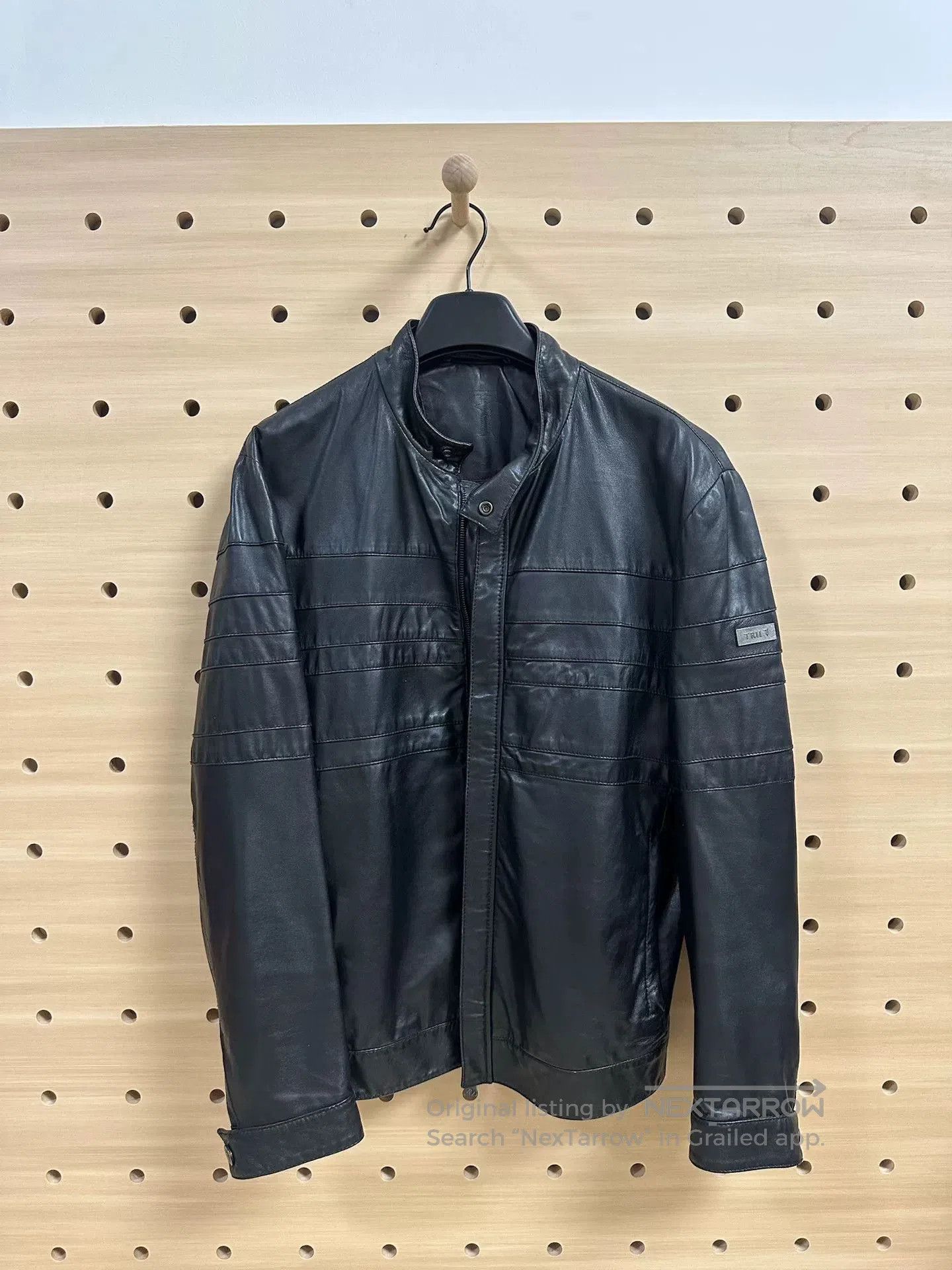 Trussardi Trussardi Black Leather Jacket for Men. Size US M / EU 48-50 / 2 - 1 Thumbnail