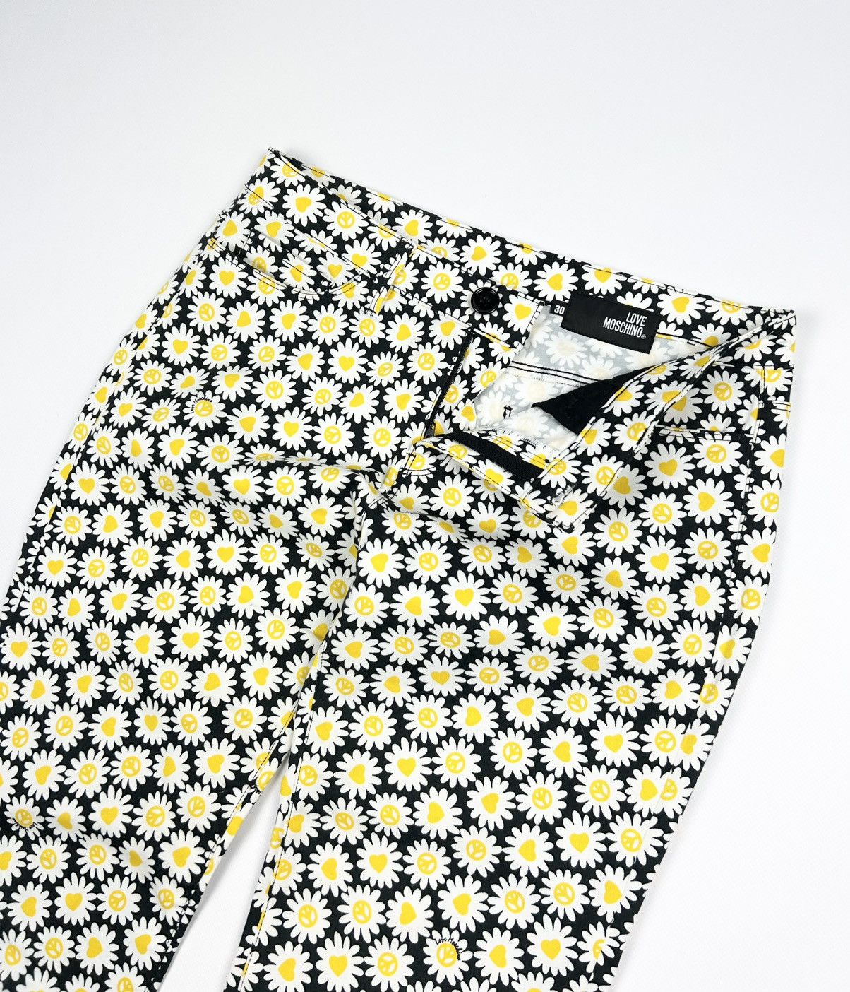 Love Moschino × Vintage Love Moschino Casual Trouser monogram flowers print pants Size 30" / US 8 / IT 44 - 3 Thumbnail