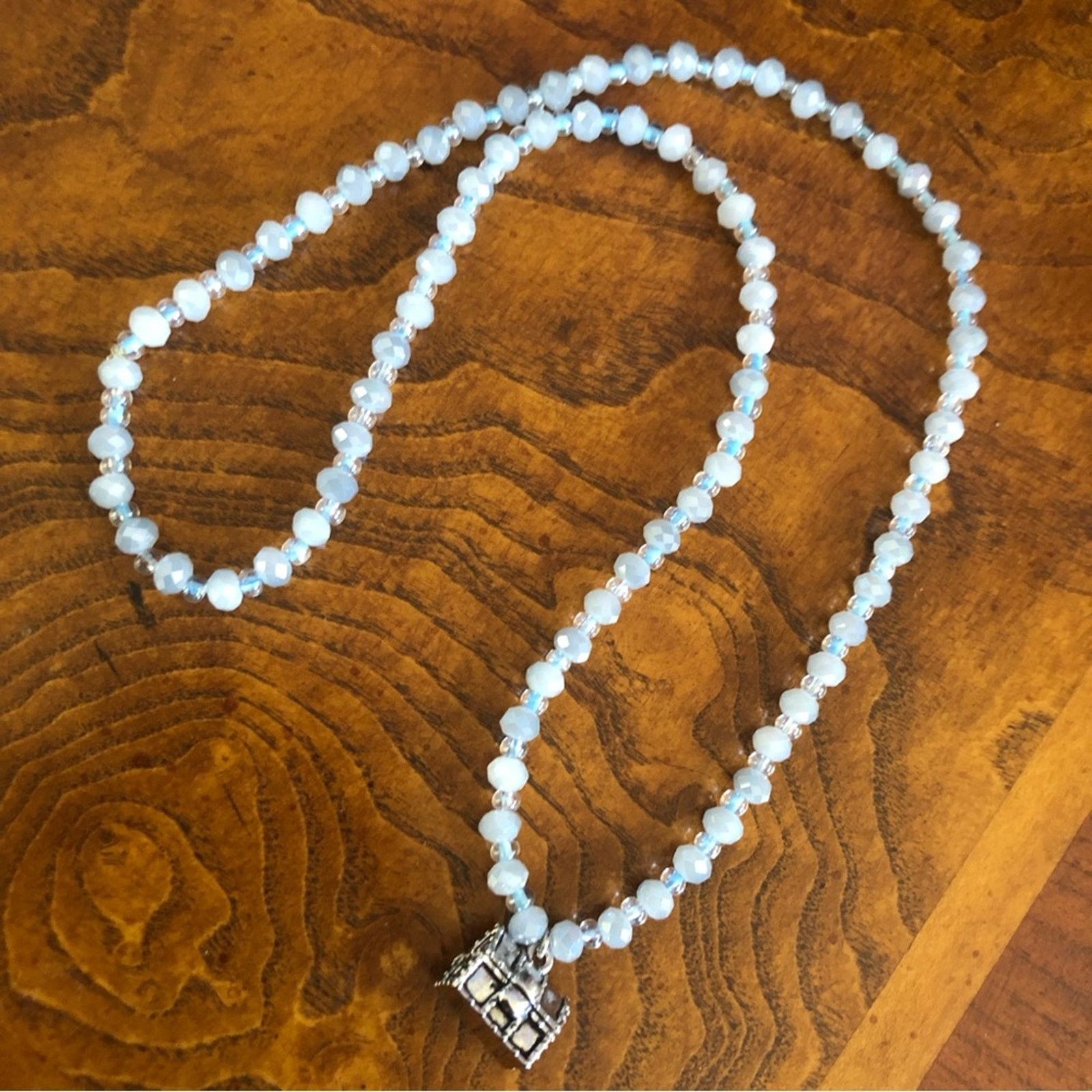 Jewelry Faceted opal glass crystal bead treasure chest necklac Size ONE SIZE - 12 Thumbnail