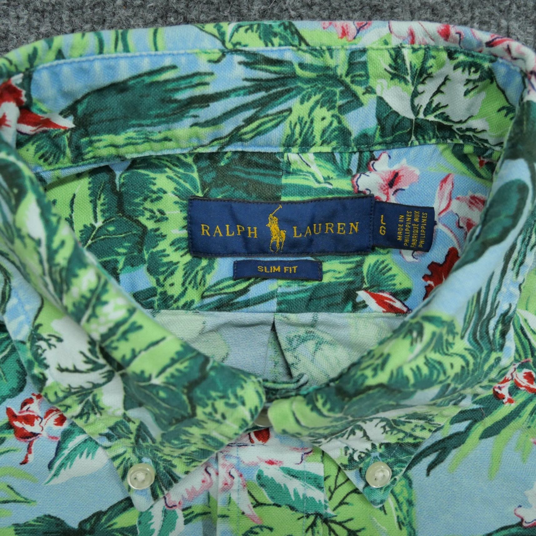 Ralph Lauren Ralph Lauren Shirt Mens Large Green Blue Hawaiian Floral Button Up Slim Fit Size US L / EU 52-54 / 3 - 3 Thumbnail