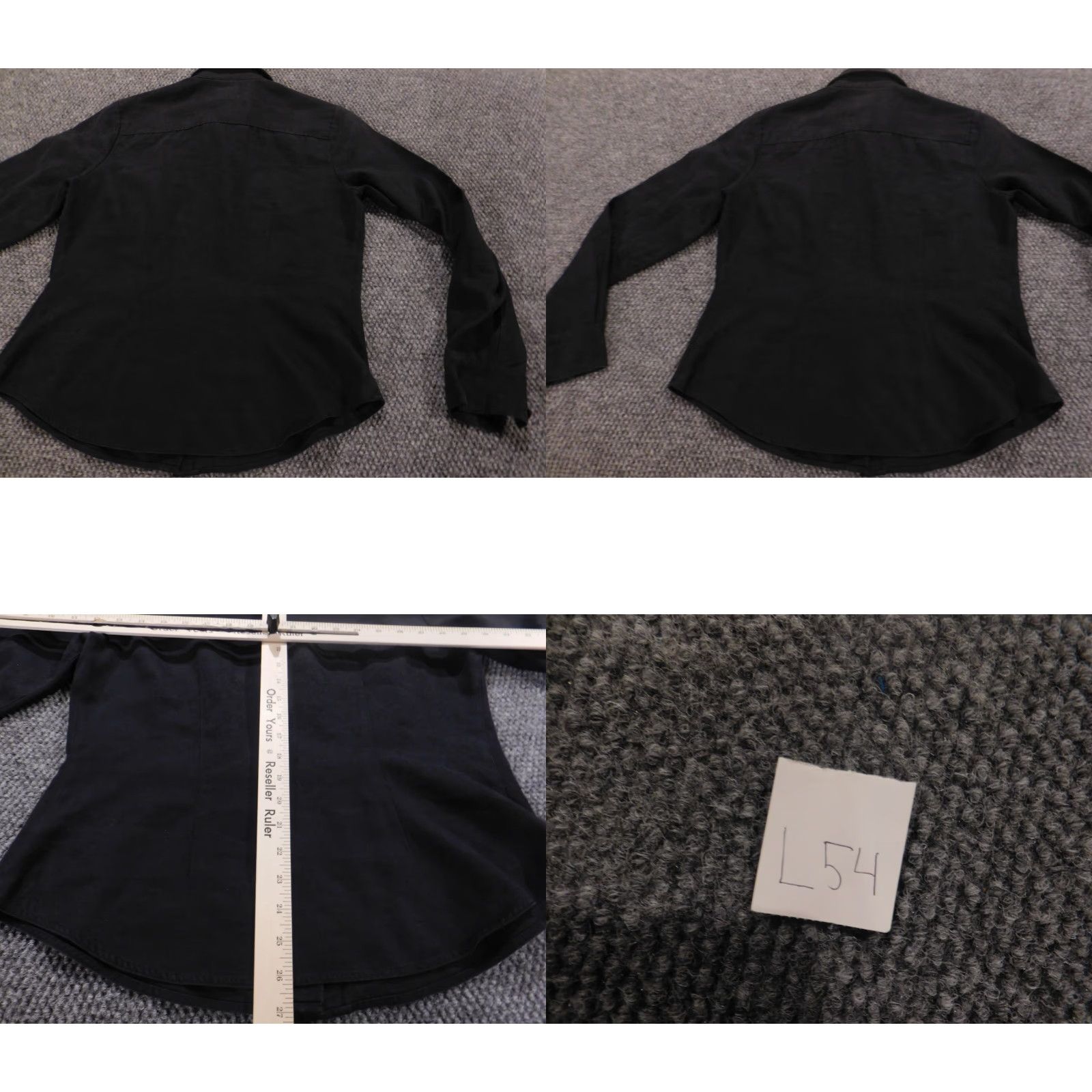Vintage Inc International Concepts Womens Blouse Button-Up Black Velvet Pleated Long Sleeve Collar Down M Size M / US 6-8 / IT 42-44 - 8 Thumbnail