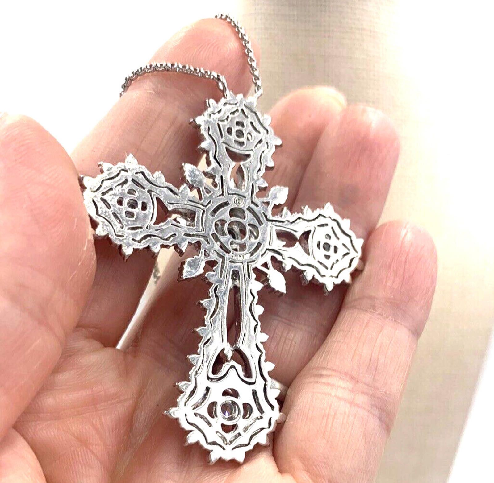 Other QVC Nadri Pave CZ Silver Tone Cross Limited Edition Necklace Size ONE SIZE - 5 Thumbnail