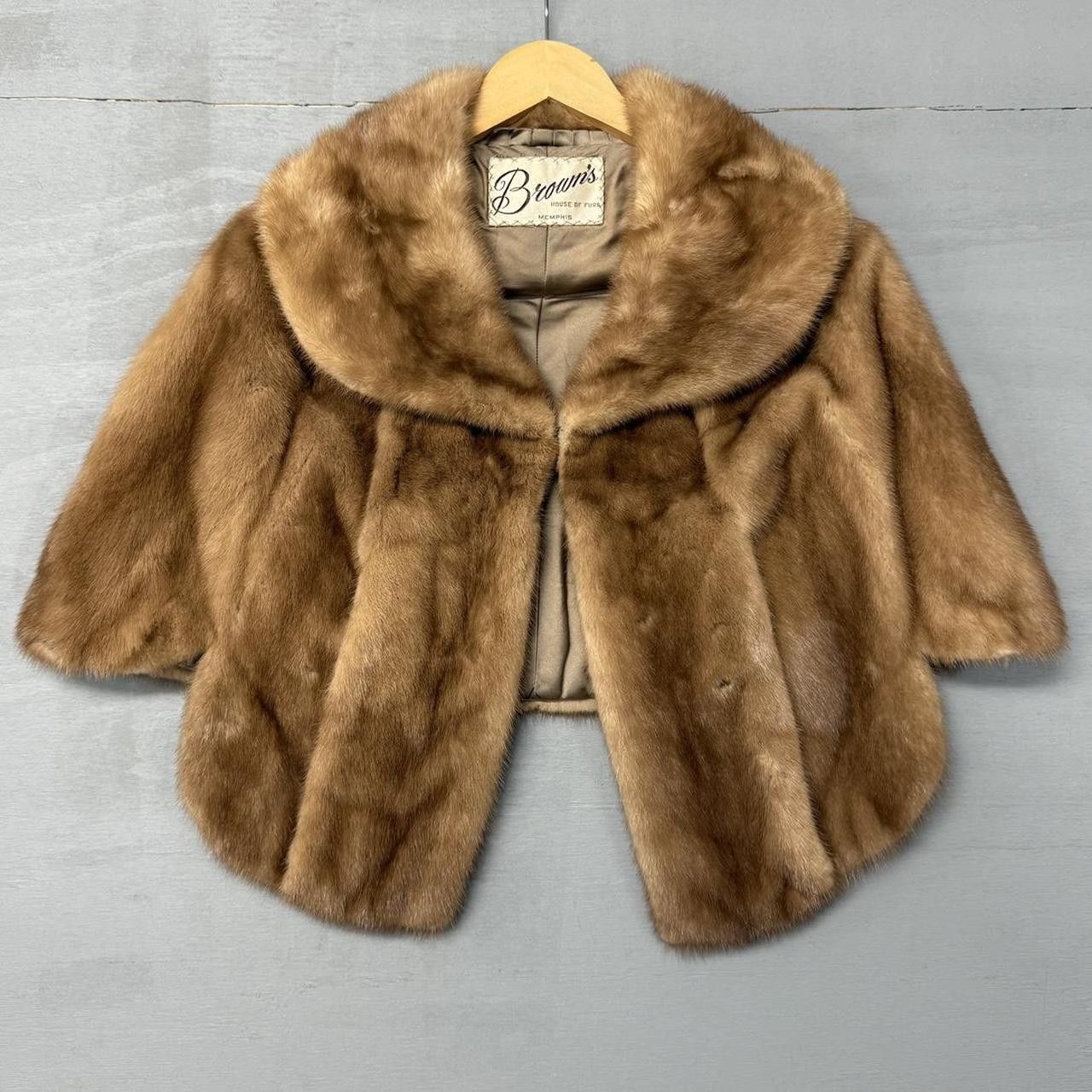 Vintage True Vintage Mink Fur Satin Lined Cape Stole Wrap Women’s Size ONE SIZE - 1 Thumbnail