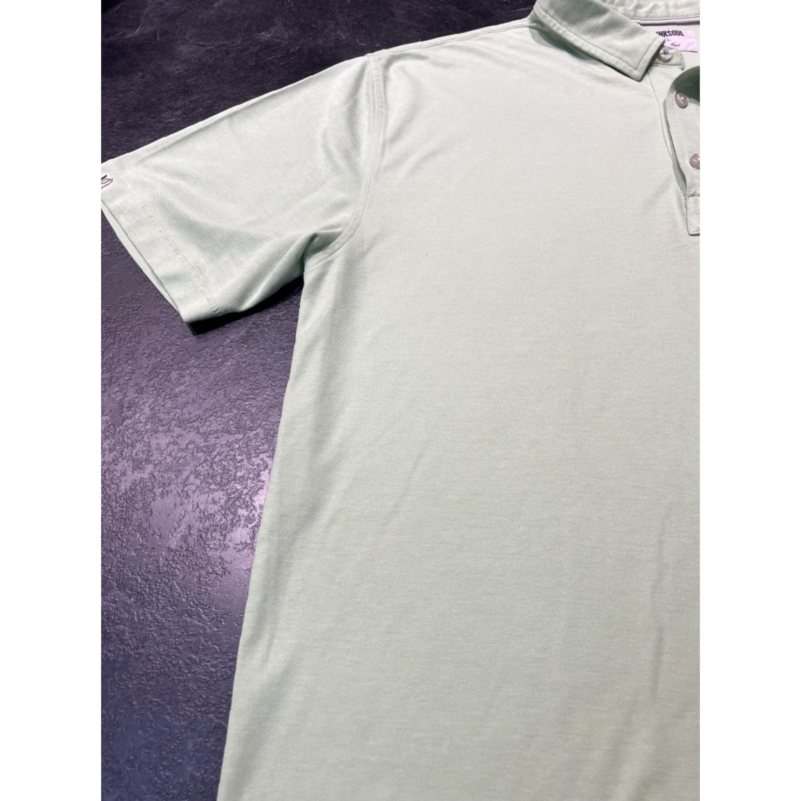 Vintage Linksoul Polo Shirt Mens XL Mint Green Sanderson Farms Polyester Cotton S/S Size US XL / EU 56 / 4 - 6 Thumbnail