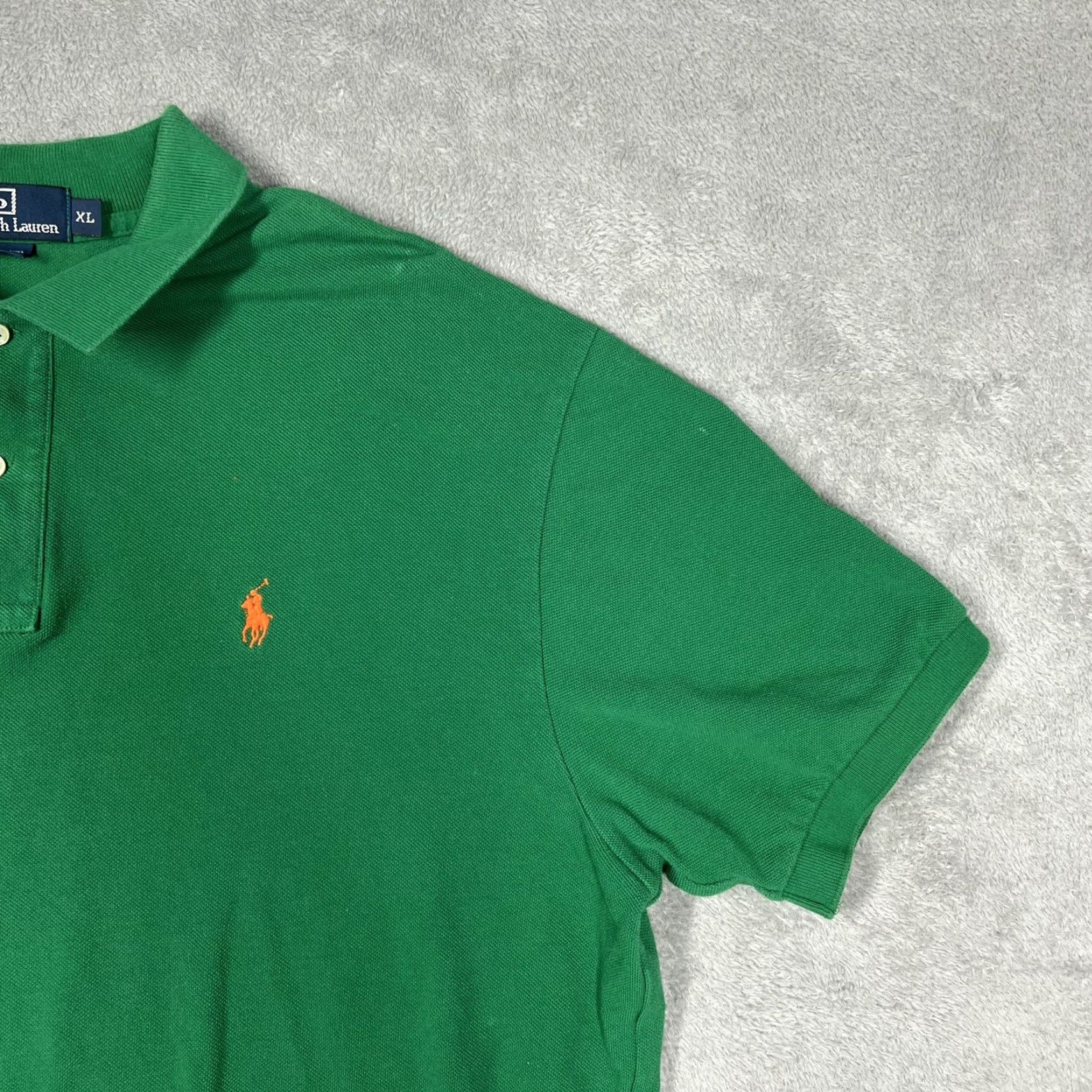Ralph Lauren Ralph Lauren Polo Shirt Mens Green XL Jersey Cotton Classic Logo Polo 90s Mini Pony Size US XL / EU 56 / 4 - 2 Thumbnail