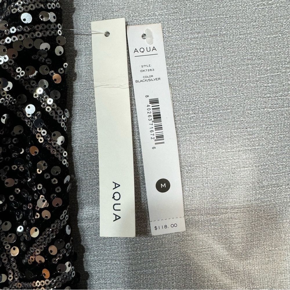 Other NWT New $118 Aqua Geo Metallic Sequin Mini Dress Size M Size M / US 6-8 / IT 42-44 - 7 Thumbnail