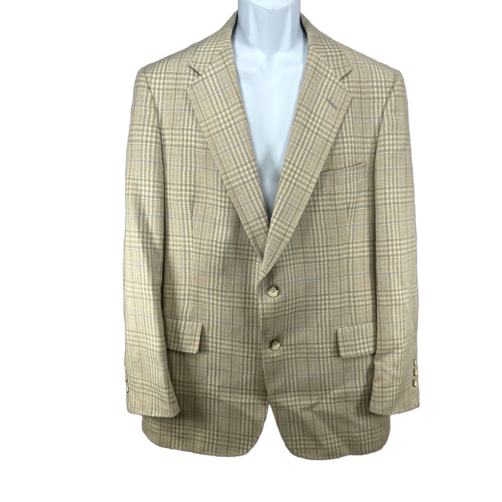 Austin Reed VTG Austin Reed Blazer Plaid Notch Lapel 2 Button Single-Vented 3-Button Sleeve Size 42 Mens Size 42R - 1 Thumbnail