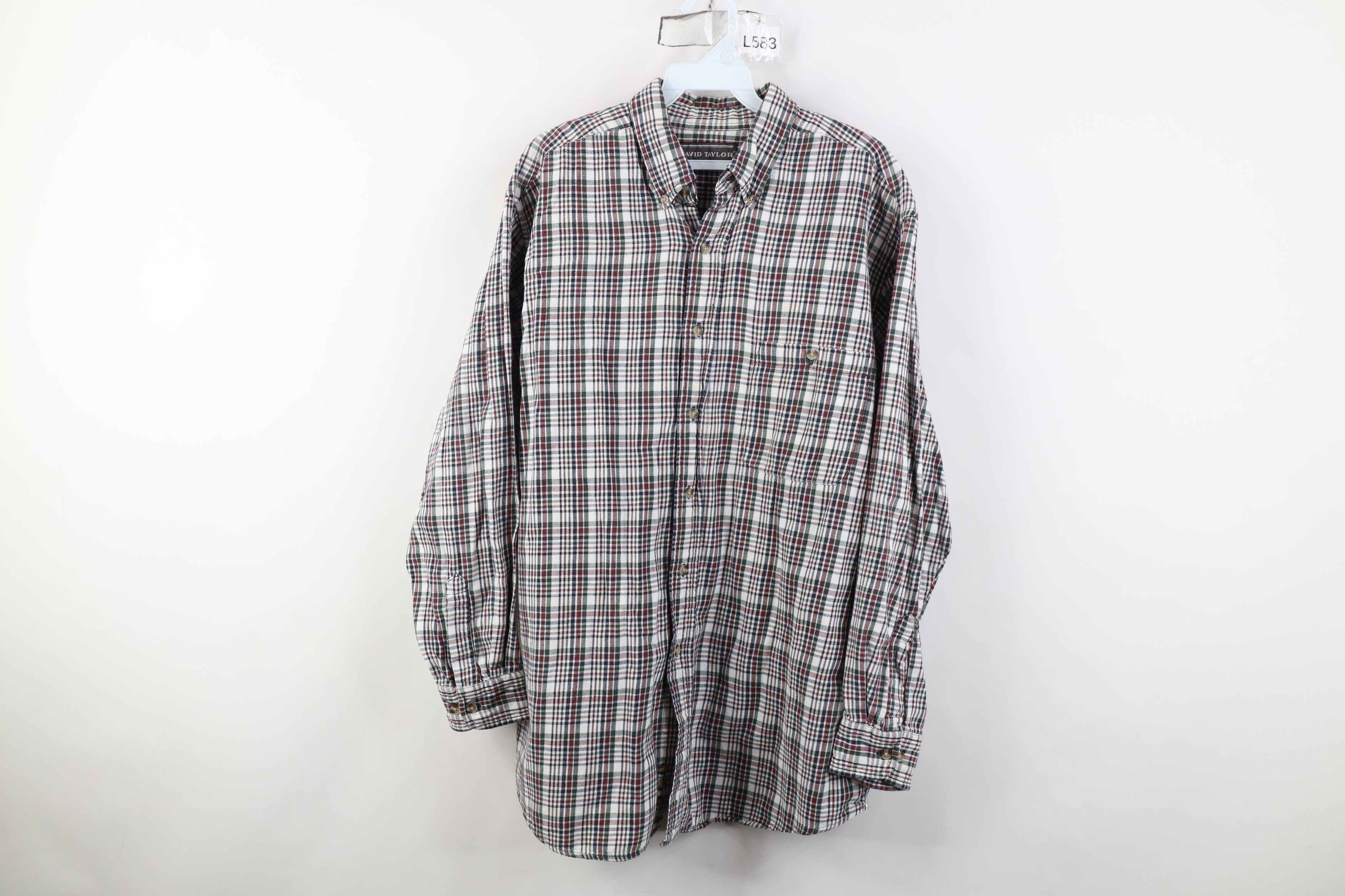 Vintage Vintage 90s Streetwear Flannel Collared Button Down Shirt Size US L / EU 52-54 / 3 - 1 Thumbnail