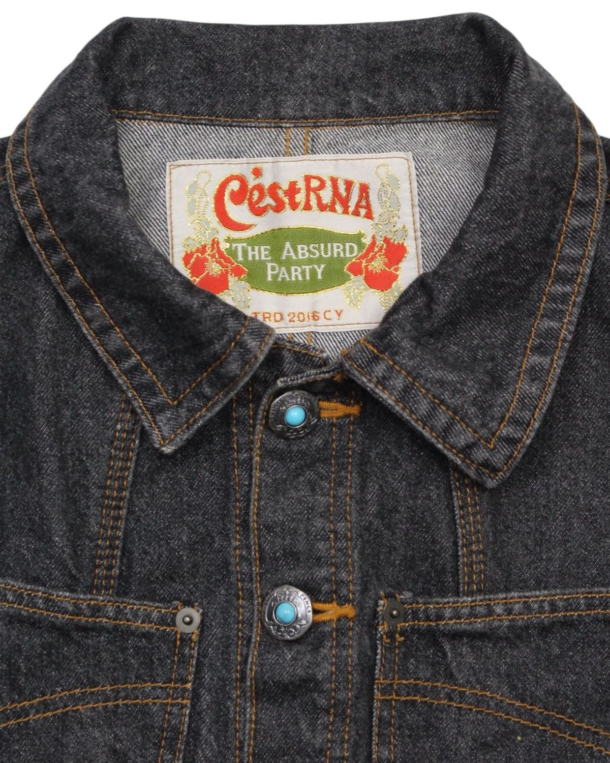 Hysteric Glamour 2000S C'EST RNA THE ABSURD PARTY TURQUOISE DENIM JACKET Size M / US 6-8 / IT 42-44 - 3 Thumbnail