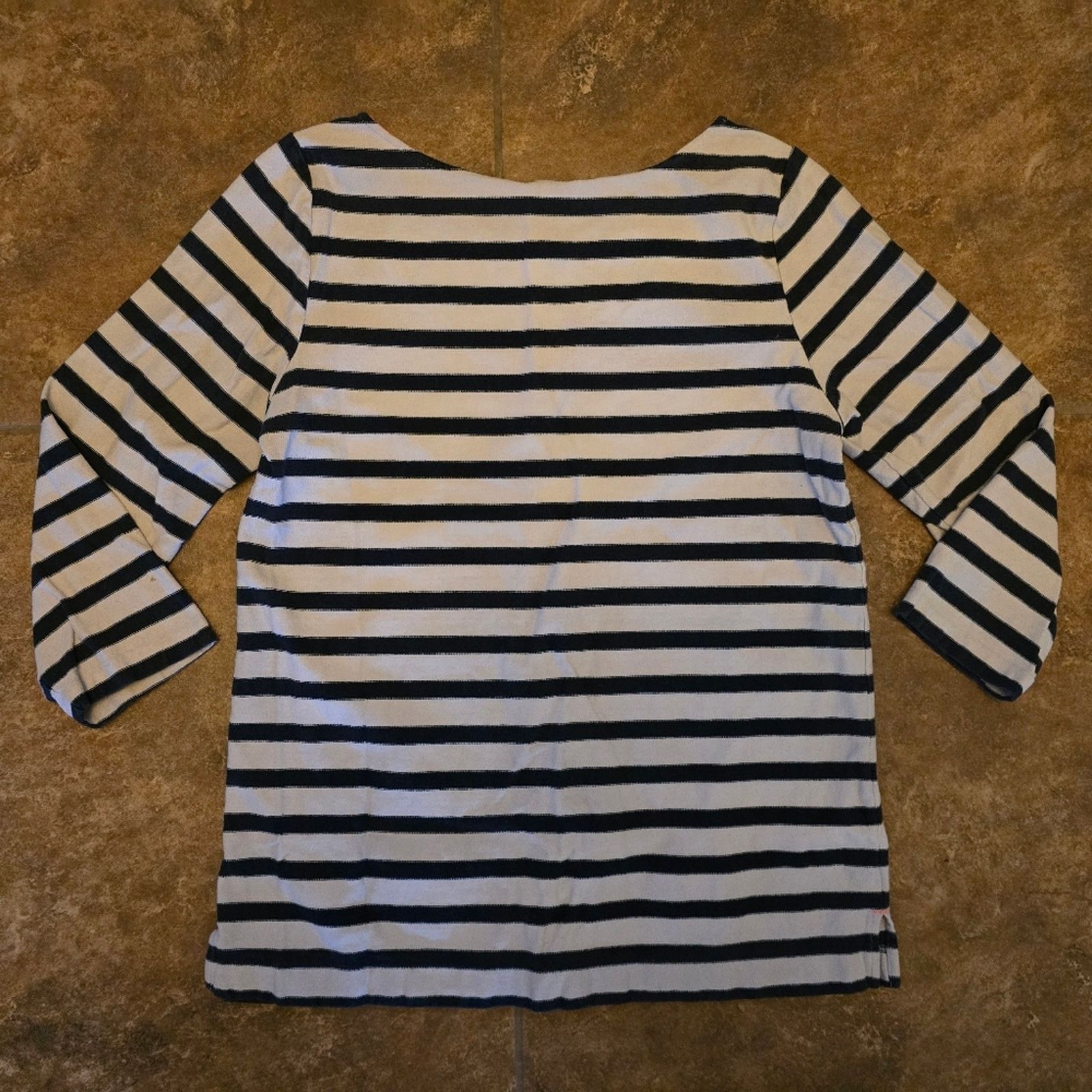 J.Crew Navy White Striped J.Crew 3/4 Sleeve Size M / US 6-8 / IT 42-44 - 2 Thumbnail
