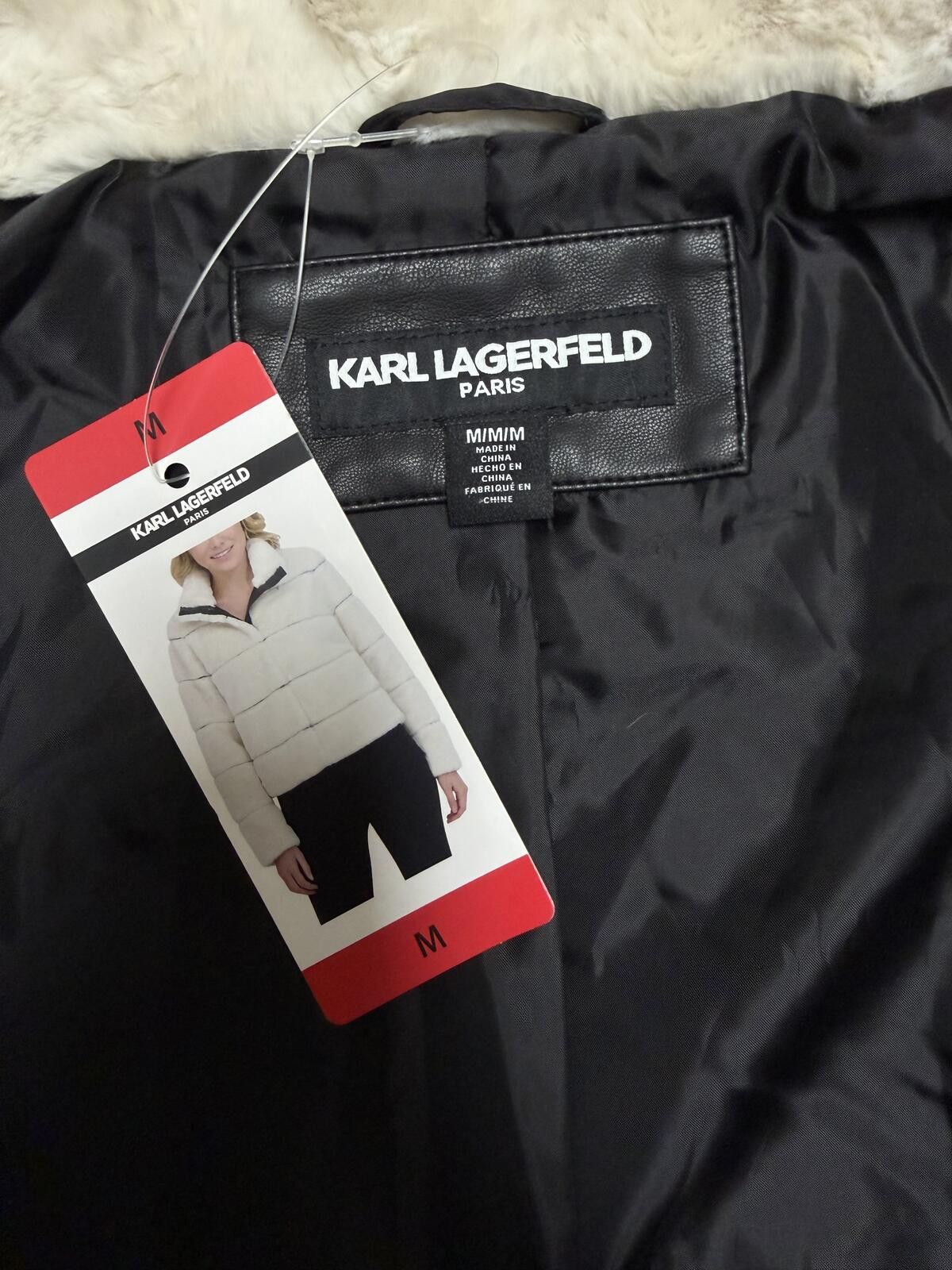 Karl Lagerfeld Women’s Karl Lagerfield White Faux Fur Jacket Size M / US 6-8 / IT 42-44 - 6 Thumbnail