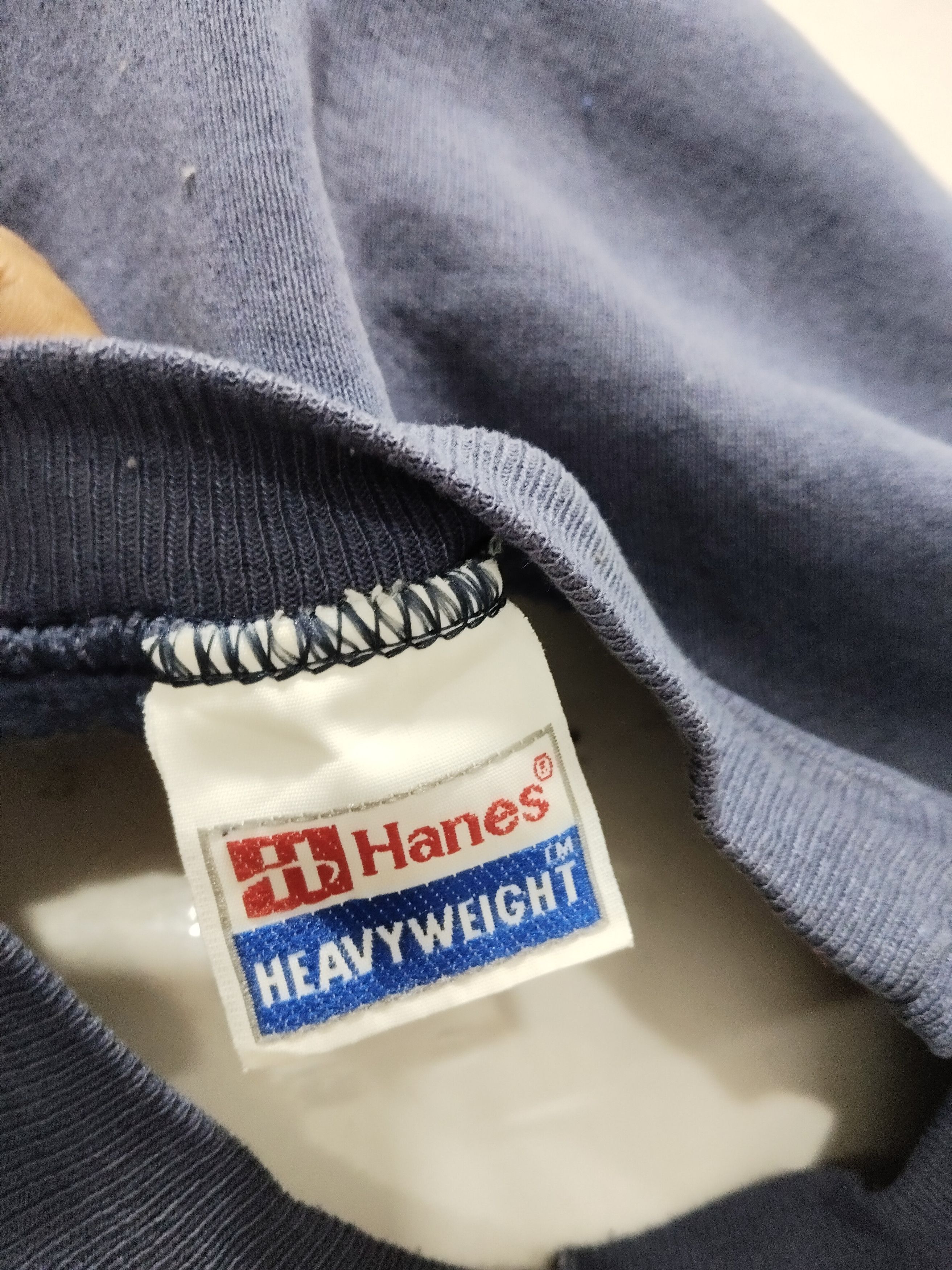 Hanes × Vintage Vintage 80s Hanes Faded Plain Sweatshirt Size US XL / EU 56 / 4 - 4 Thumbnail