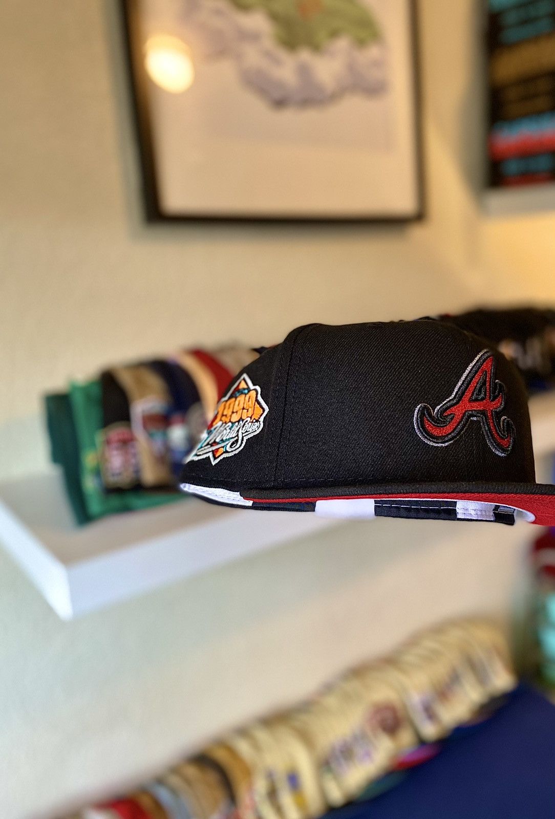image of Hat Club x Myfitteds 71/2 Atlanta Braves “Apollo” Super Grail! in Black, Men's