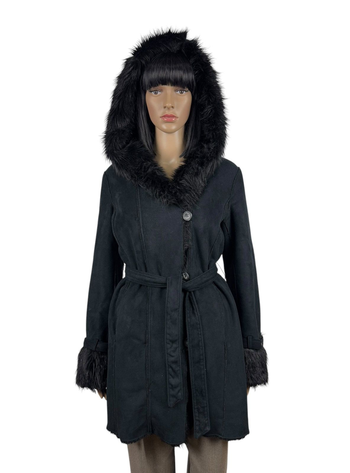 Armani Armani Jeans Faux Fur Coat Belted Hooded size US2 EU38 Size XS / US 0-2 / IT 36-38 - 2 Thumbnail