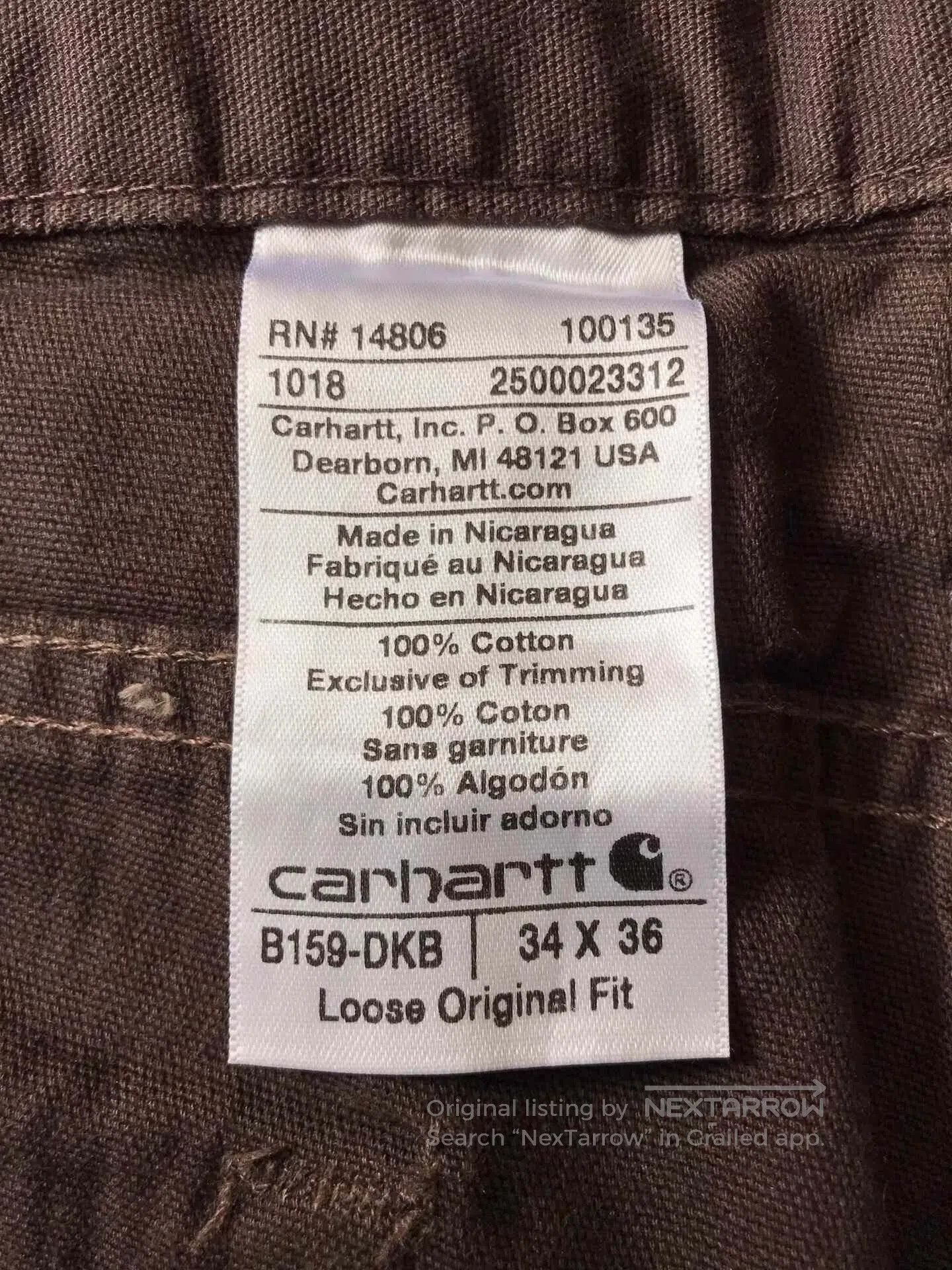 Carhartt Carhartt B159 DKB Canvas Work Pants. Size US 34 / EU 50 - 9 Thumbnail