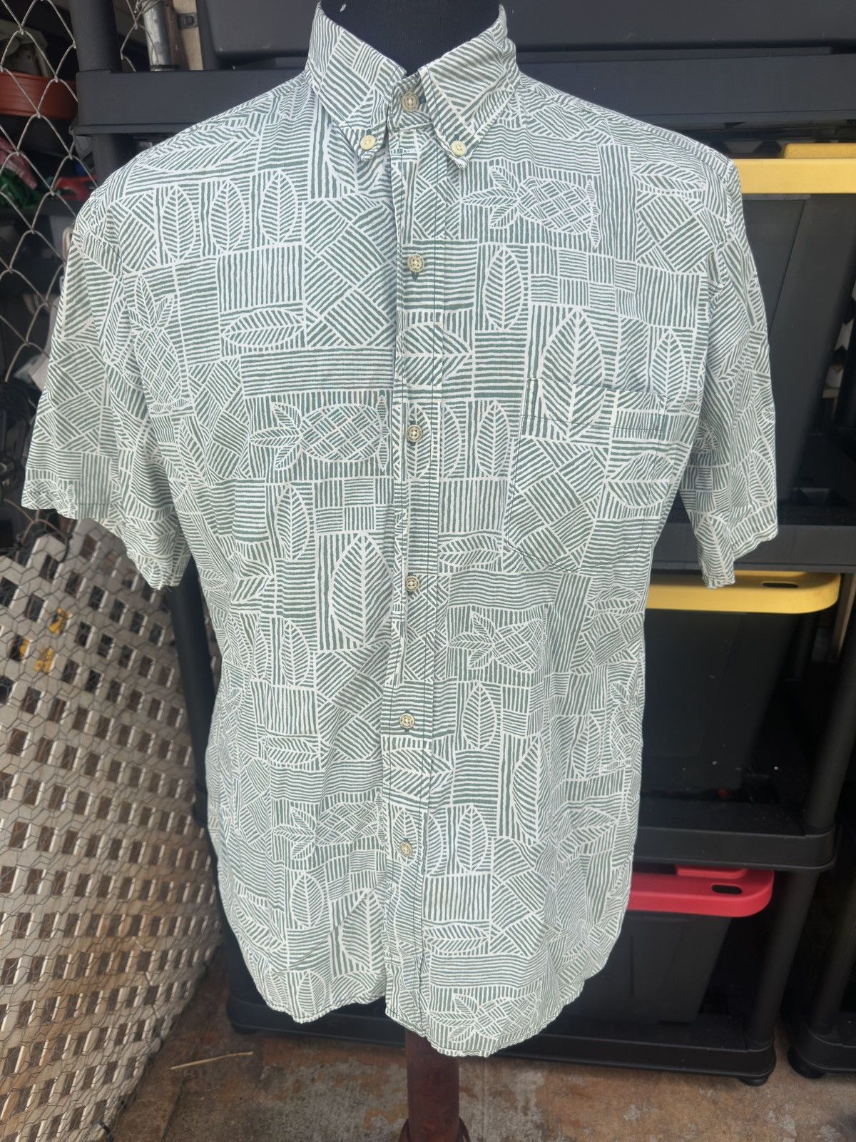 Reyn Spooner PreOwned Reyn Spooner Classic Hawaiian Print Green Men's L Size US L / EU 52-54 / 3 - 1 Thumbnail