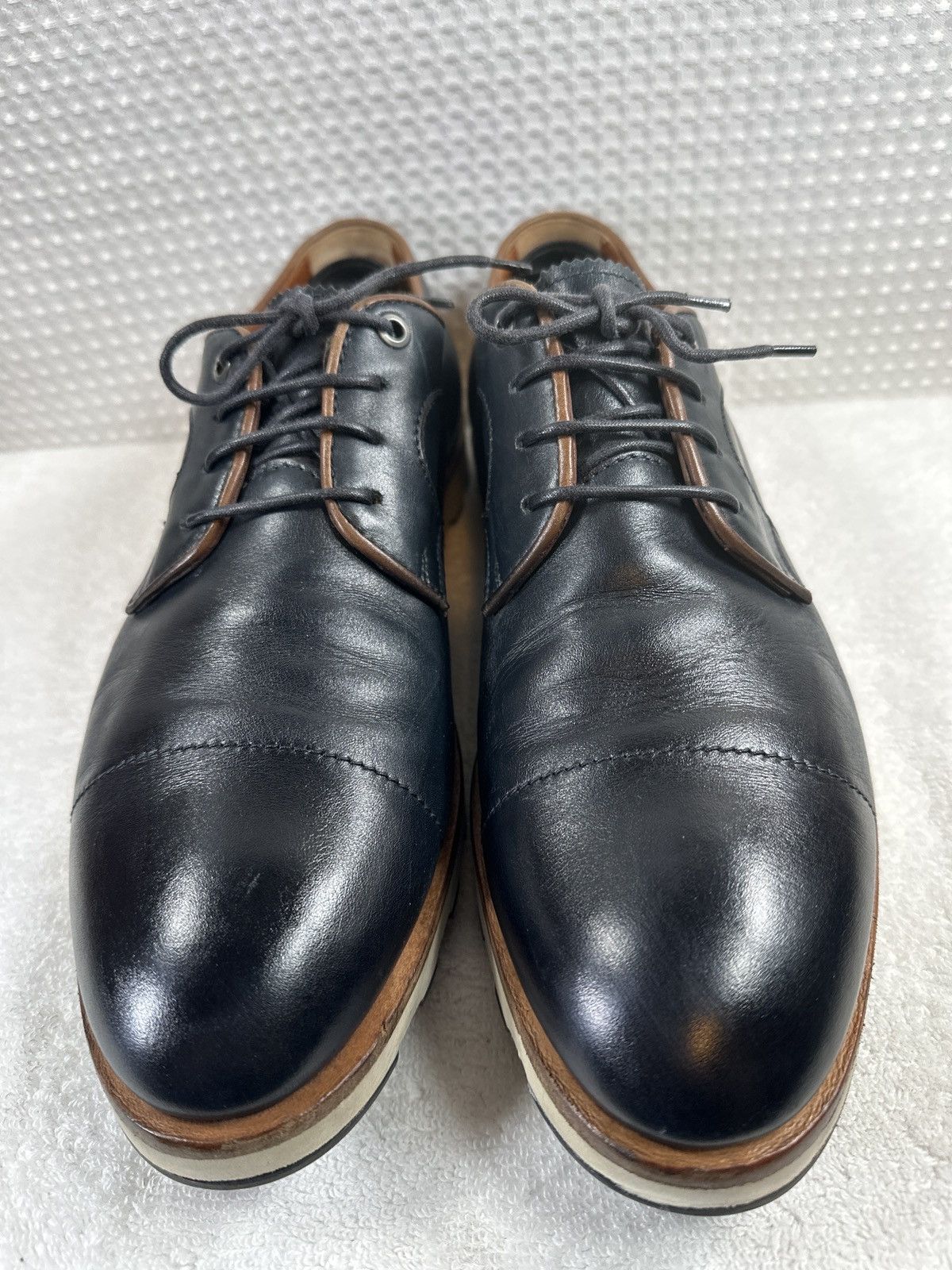 Ermenegildo Zegna Ermenegildo Zegna Look Leather Cap Toe Derby Shoes Size US 10.5 / EU 43-44 - 3 Thumbnail