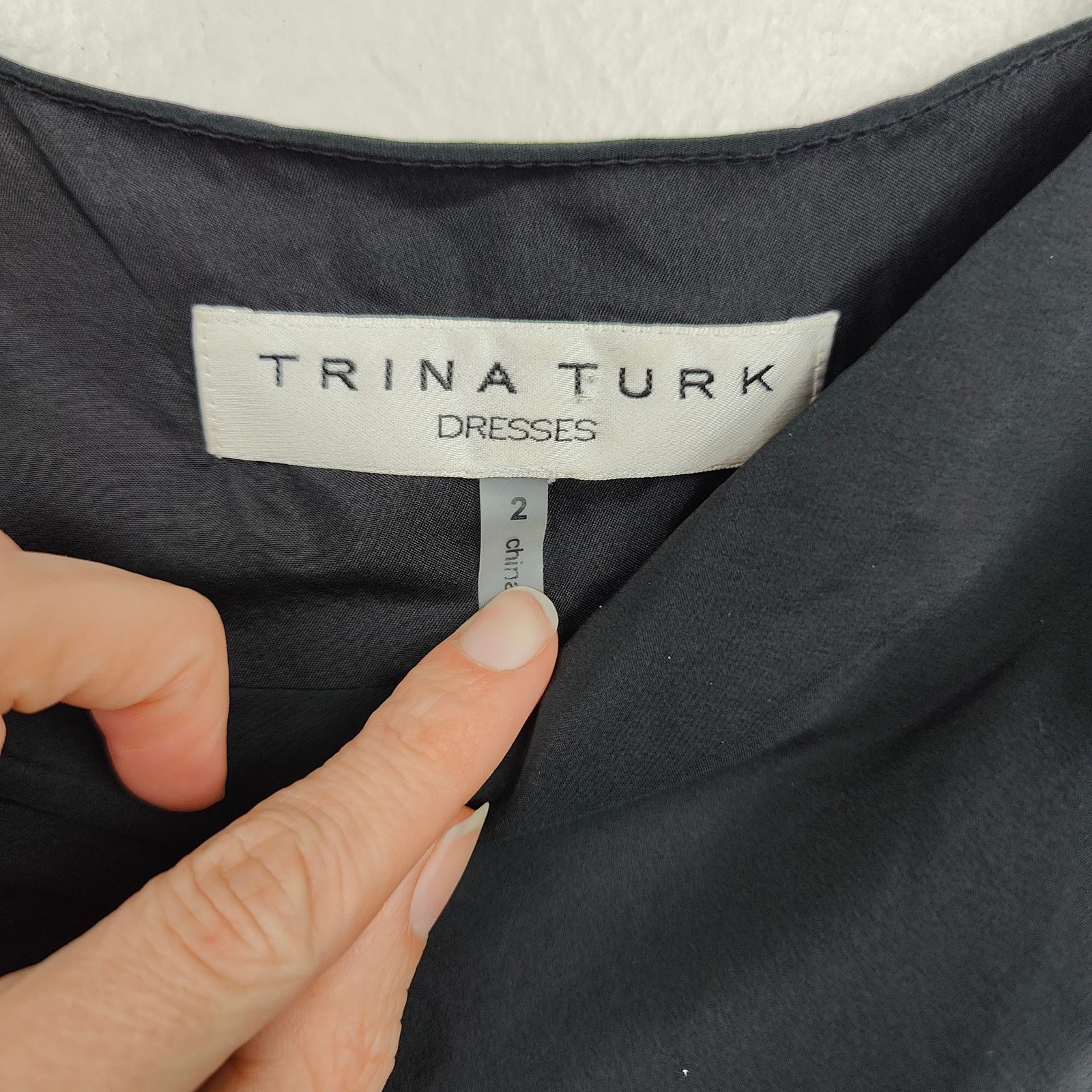 Trina Turk Trina Turk One Shoulder Dress Womens 2 100% Silk Black Size XS / US 0-2 / IT 36-38 - 5 Thumbnail