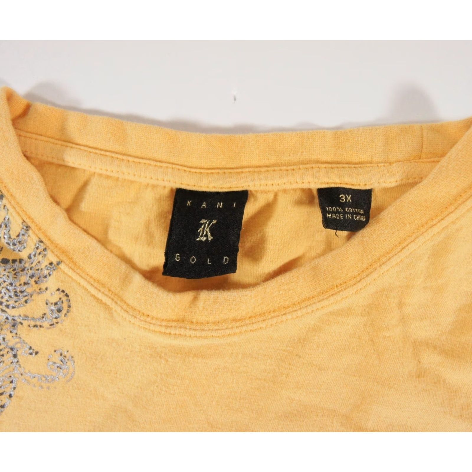 Vintage Kani Gold Men's T-Shirt Short Sleeve 3XL Yellow Cotton Logo All Seasons Casual Size US XXL / EU 58 / 5 - 5 Thumbnail