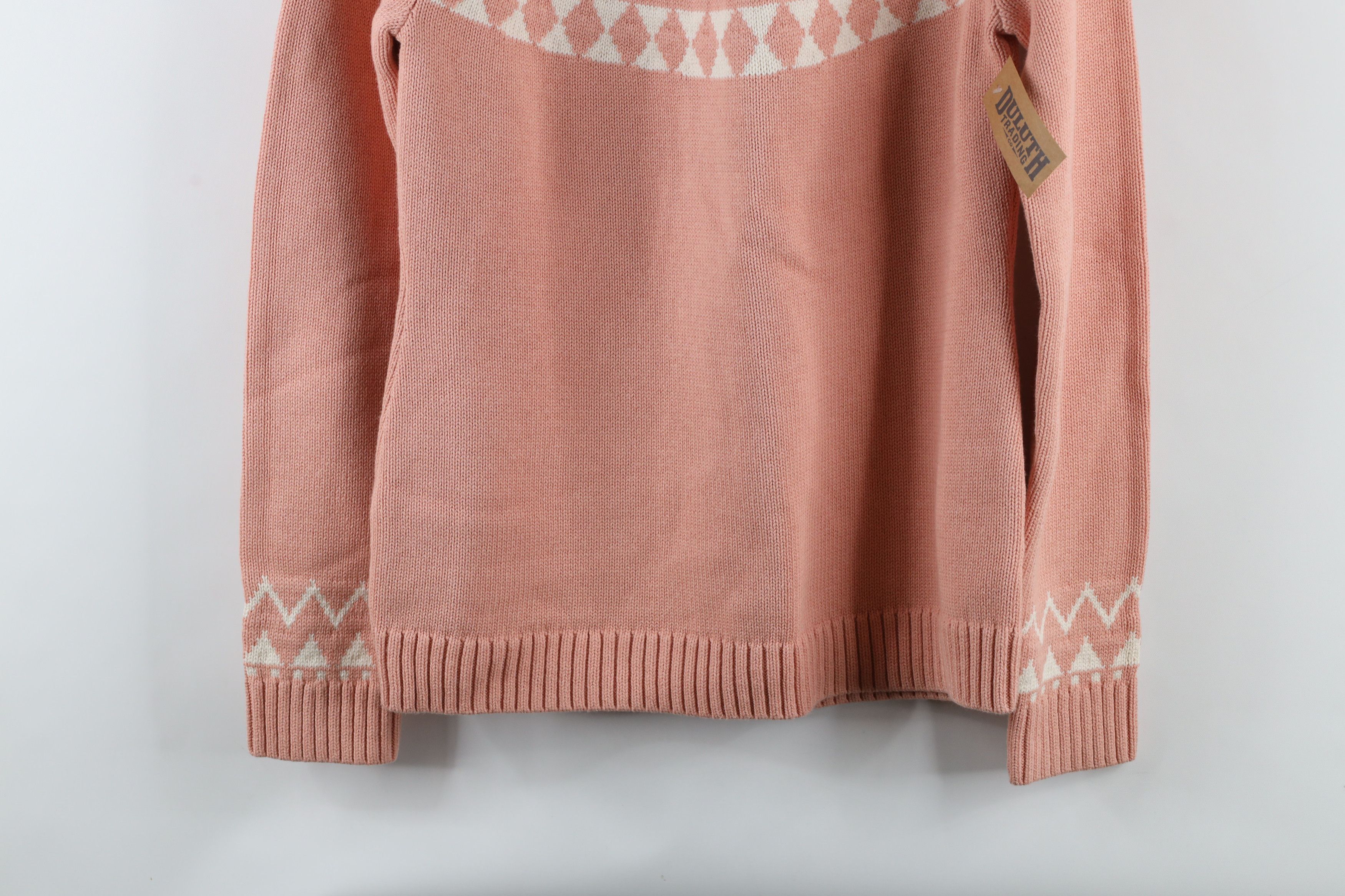 Duluth Trading Company × Vintage New Duluth Trading Co Fair Isle Turtleneck Sweater Pink Size S / US 4 / IT 40 - 3 Thumbnail