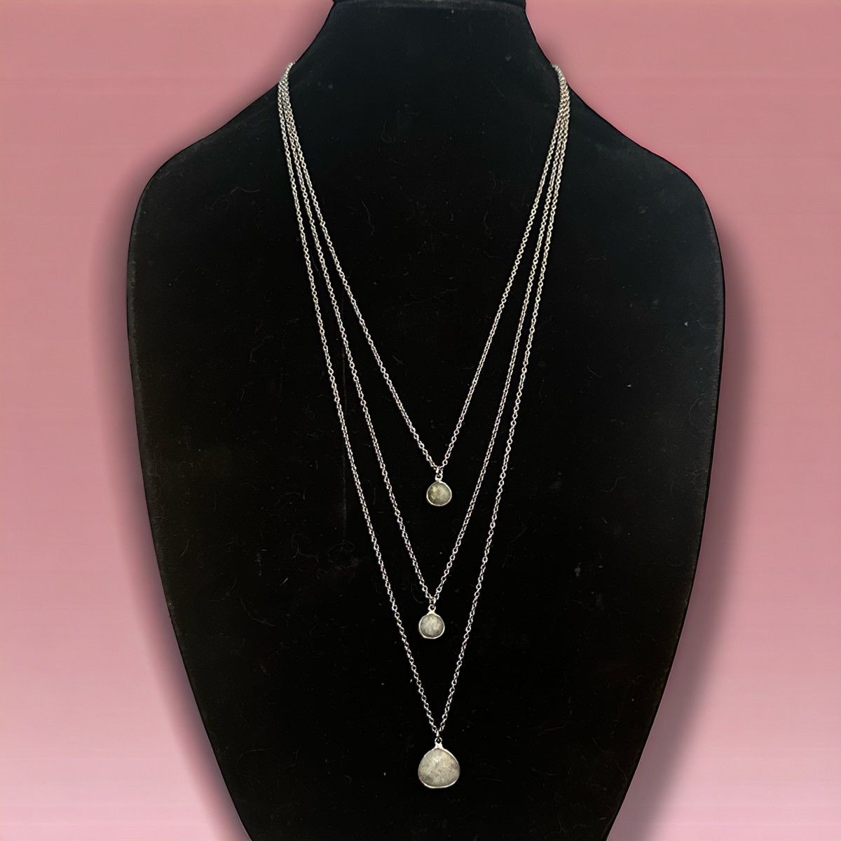 Loft Loft silver multi strand layered quartz pendant necklace Size ONE SIZE - 1 Thumbnail
