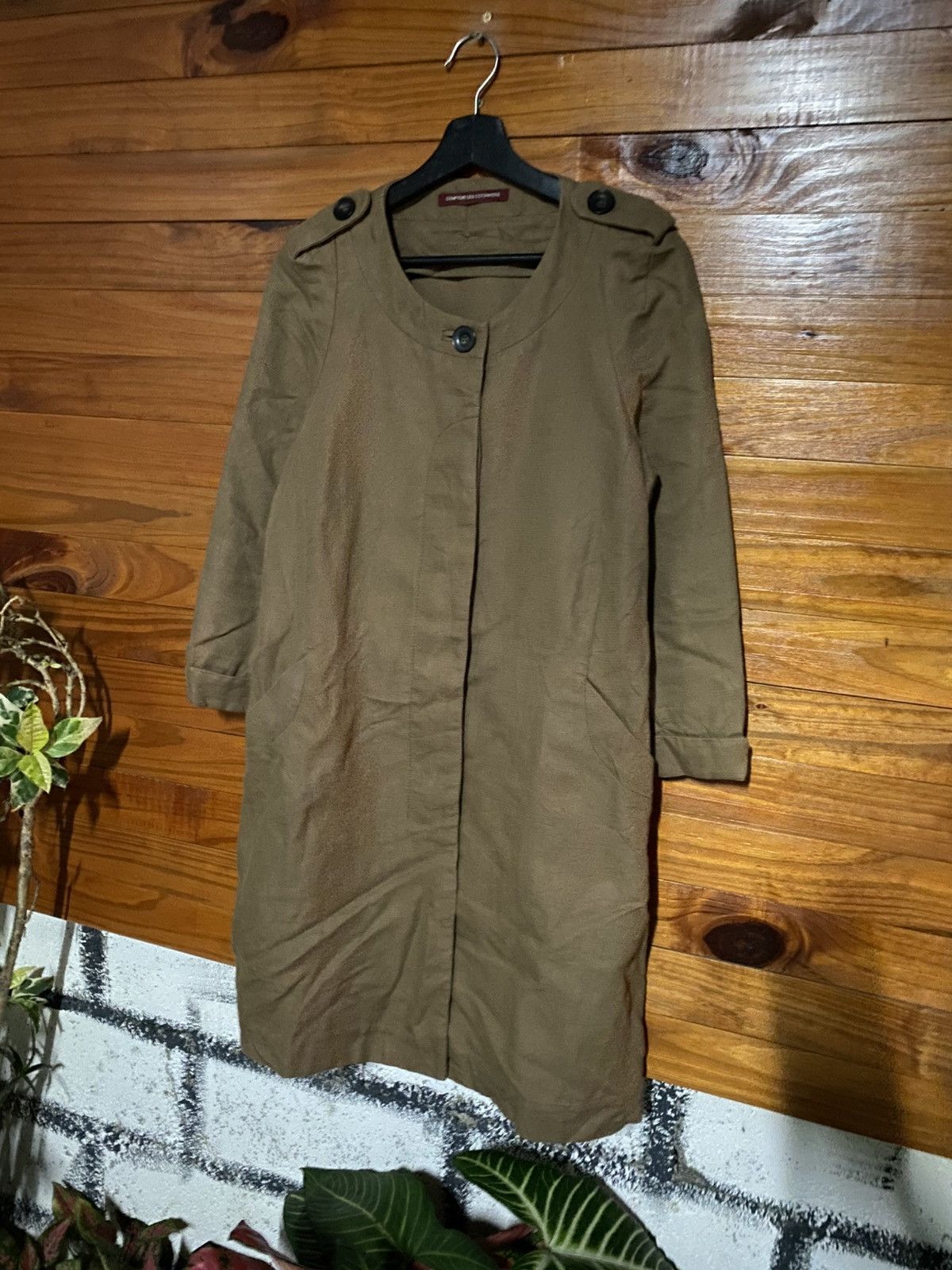 Vintage Comptoir des Cotonniers Khaki Cotton Linen French Workwear Size M / US 6-8 / IT 42-44 - 4 Thumbnail