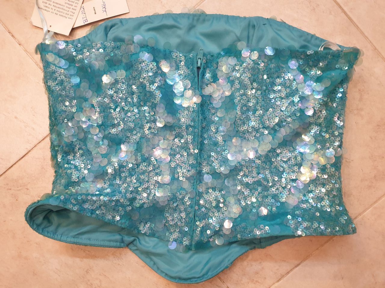 Other Sequin Corset Turquoise Sz M France Size M / US 6-8 / IT 42-44 - 2 Thumbnail