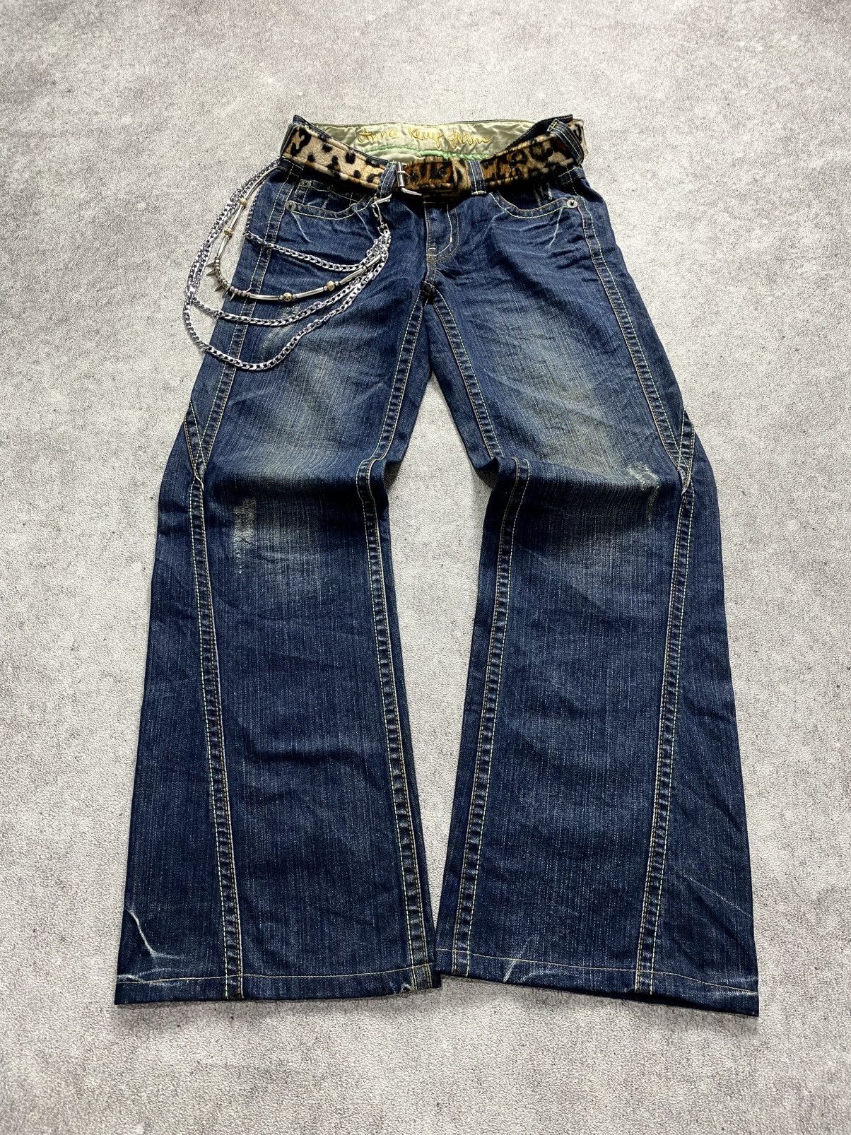 Japanese Brand 2000s Anna Kenny Front stich flare jean Size US 29 - 1 Thumbnail