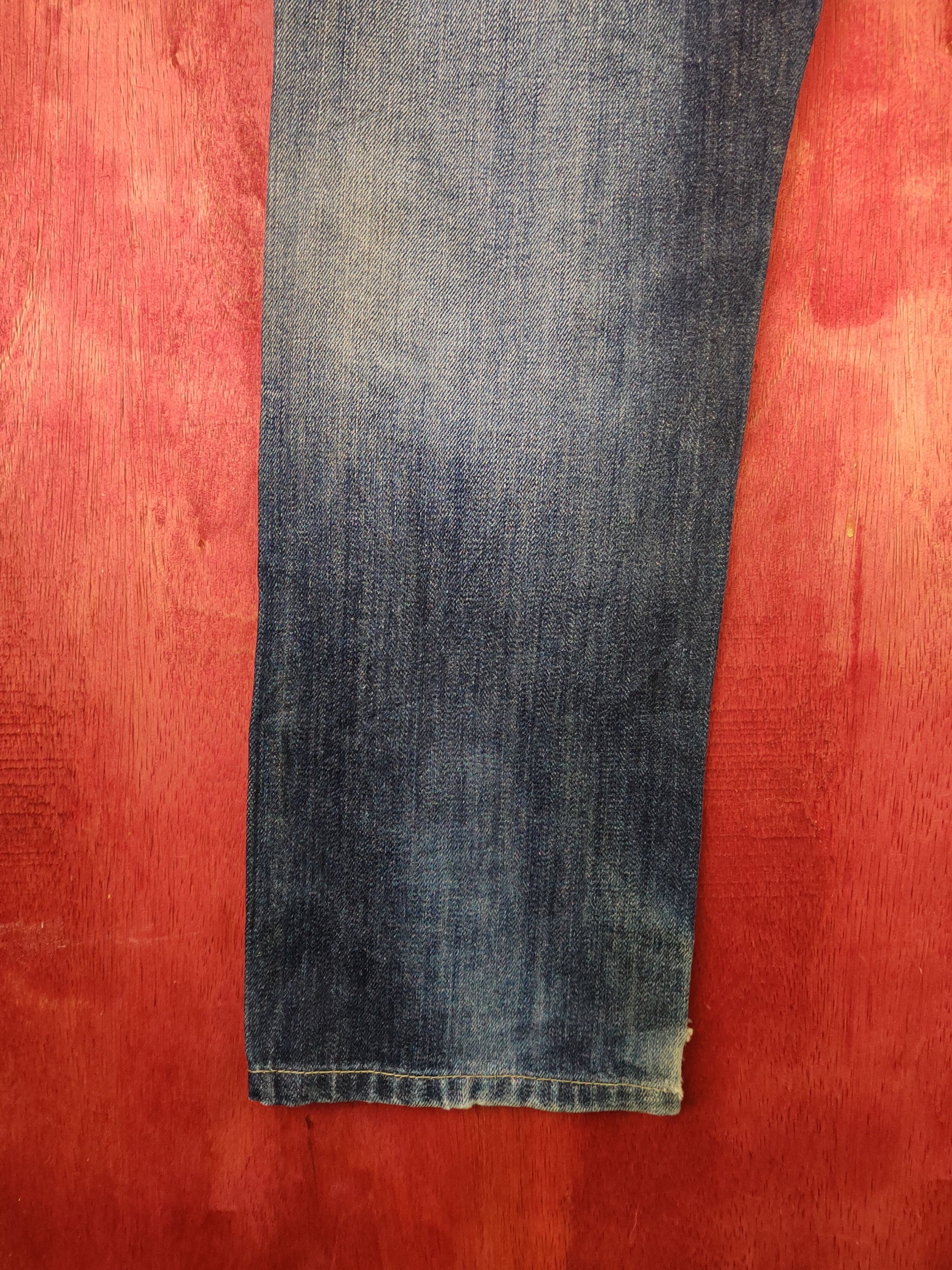 Japanese Brand Uniqlo Dark Blue Distressed Ripped Jeans #S1673 Size US 32 / EU 48 - 11 Thumbnail
