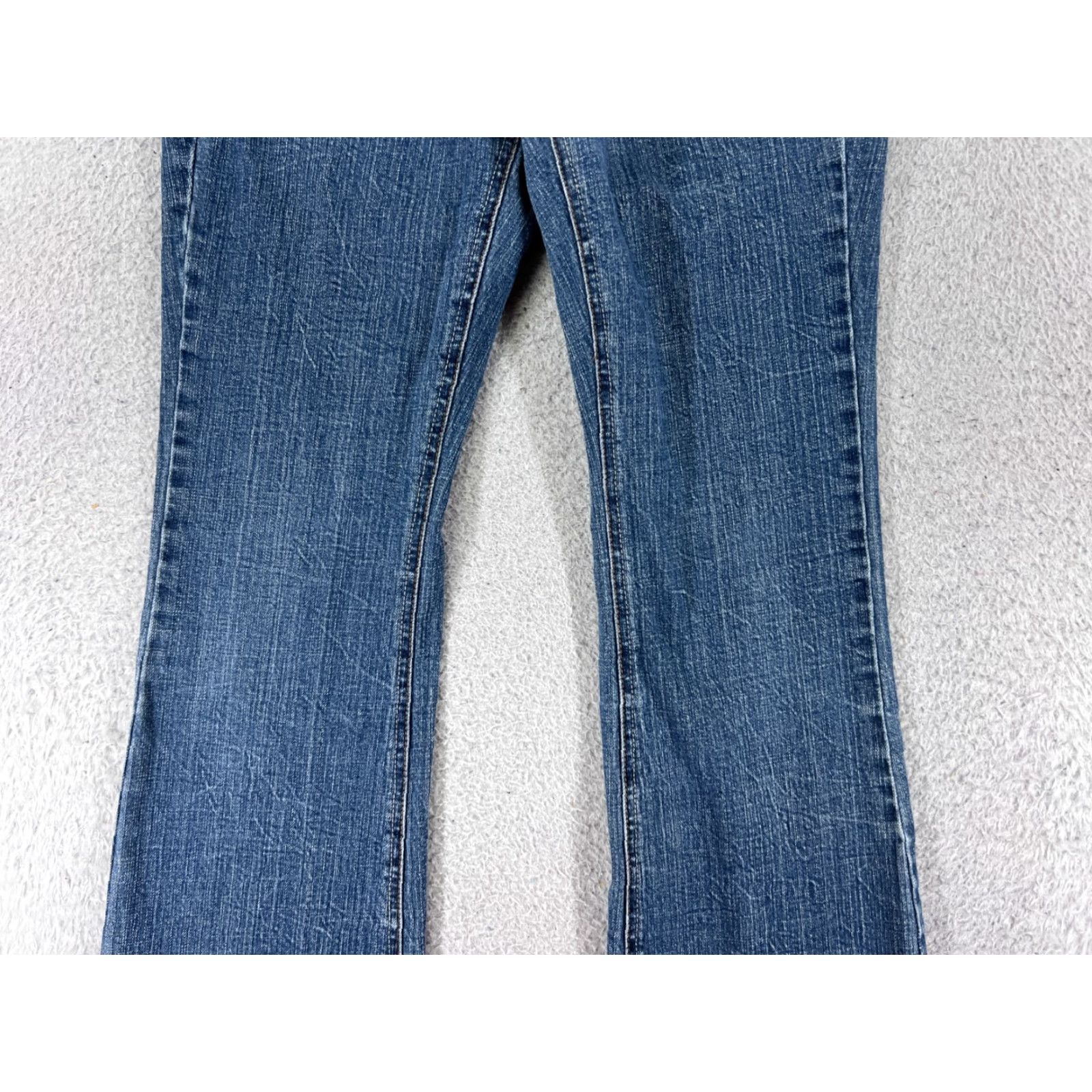 Vintage L.e.i. Jeans Womens 5 Blue Denim Flared Embellished Eagle Embroidery 27x31 Size 27" / US 4 / IT 40 - 3 Thumbnail