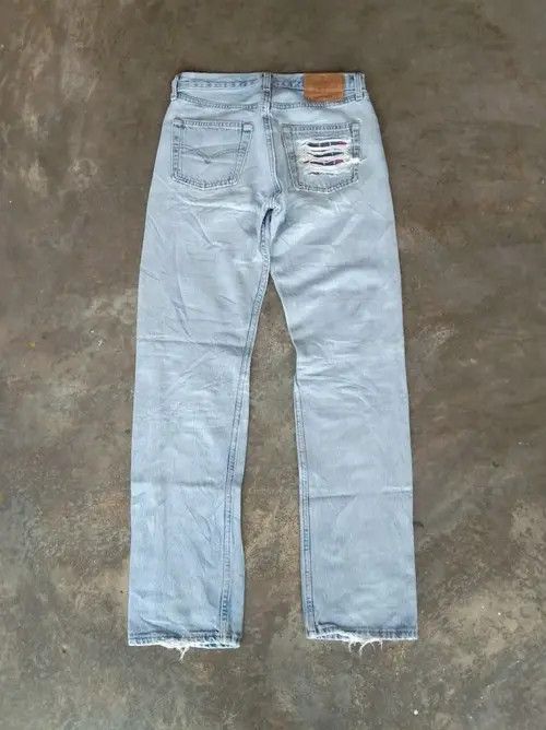 Levi's × Vintage 90s Vintage Levis 501 Made In USA Distressed Jeans 28x31 Size US 28 / EU 44 - 2 Thumbnail