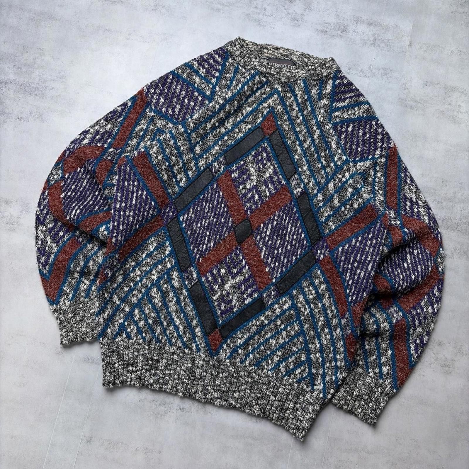 Coogi Vintage 90’s JT Beckett Geometric Knit Coogi Style Sweater Size US M / EU 48-50 / 2 - 2 Thumbnail