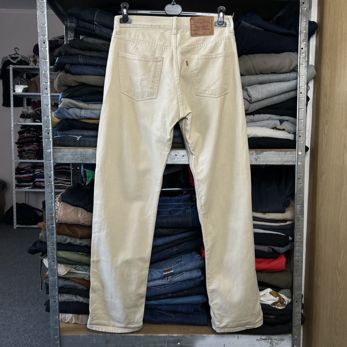 Levi's Vintage Clothing Vintage Levis 501xx Made InUSA rare beige denim jeans Size US 34 / EU 50 - 1 Thumbnail
