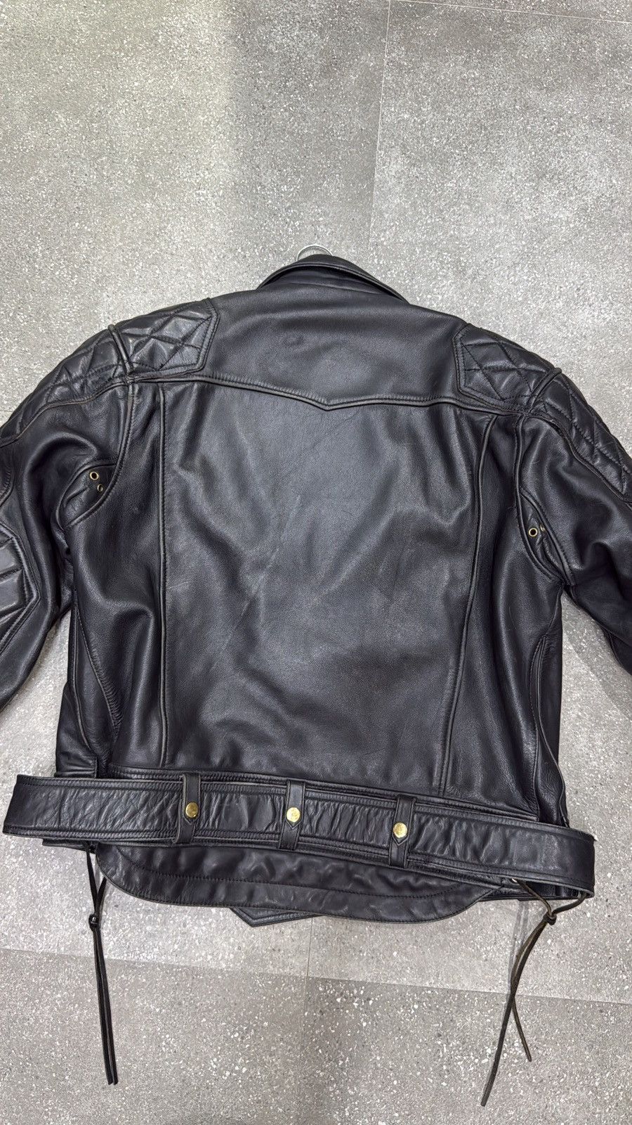 Japanese Brand × Kadoya Kadoya evo diamond lattice cable stayed leather jacket Size US XXL / EU 58 / 5 - 19 Thumbnail