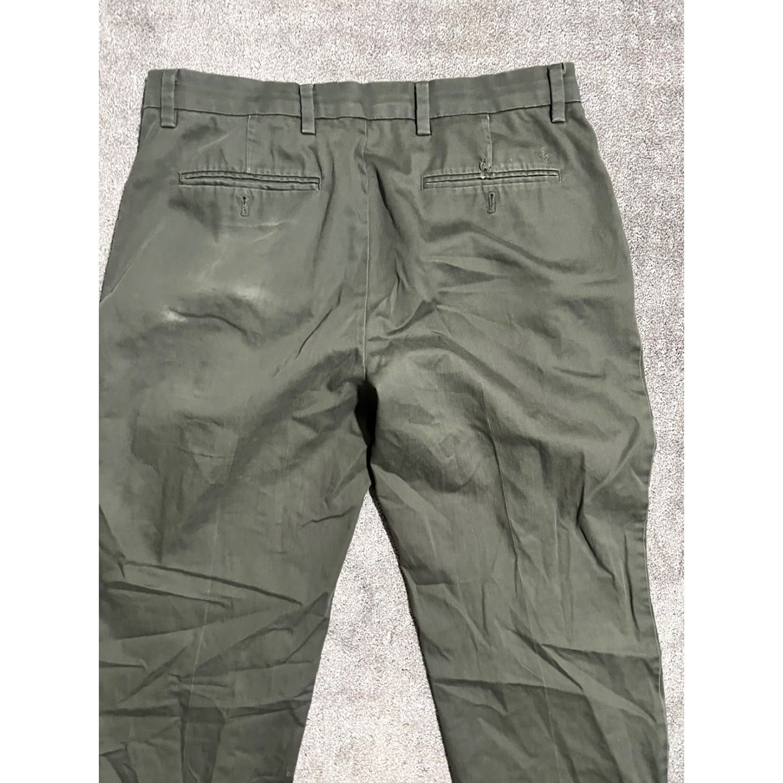 Dockers DOCKERS Chinos Pants 36x29 Green Solid Pleated Classic Fit Men 90s Designer 100% Cotton EUC Size US 36 / EU 52 - 4 Thumbnail