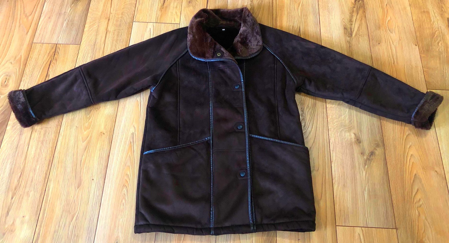 Other Women's jacket brown chocolate XL/2XL suede + fur Size XXL / US 16-18 / IT 52-54 - 1 Thumbnail