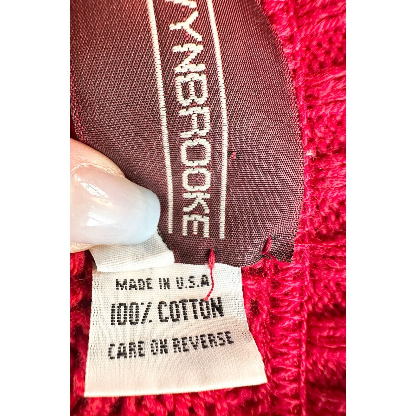 Vintage 80’s Red Cotton Cable Knit Sweater size Medium Size US M / EU 48-50 / 2 - 8 Thumbnail