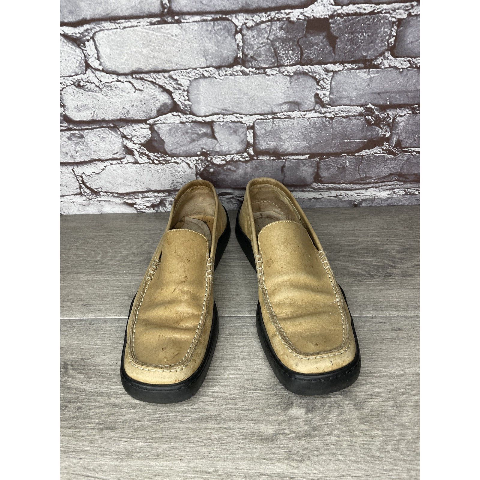 Other Duccio Del Duca Tan Leather Square Toe Wedge Designer Loafer Size US 8.5 / IT 38.5 - 21 Thumbnail