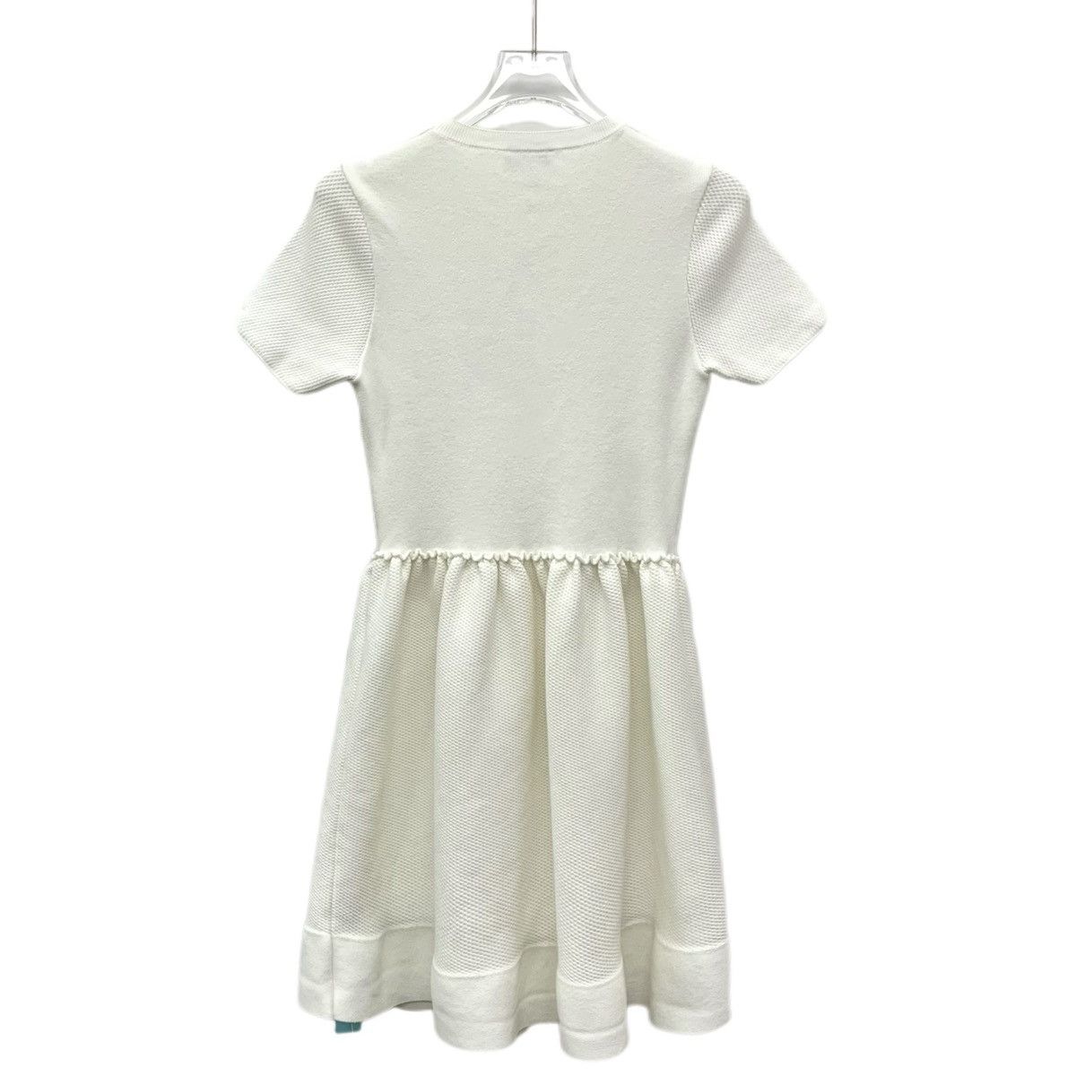 Valentino Valentino White Crew Neck Short Sleeve Knit Dress K26WX Size S / US 4 / IT 40 - 2 Thumbnail