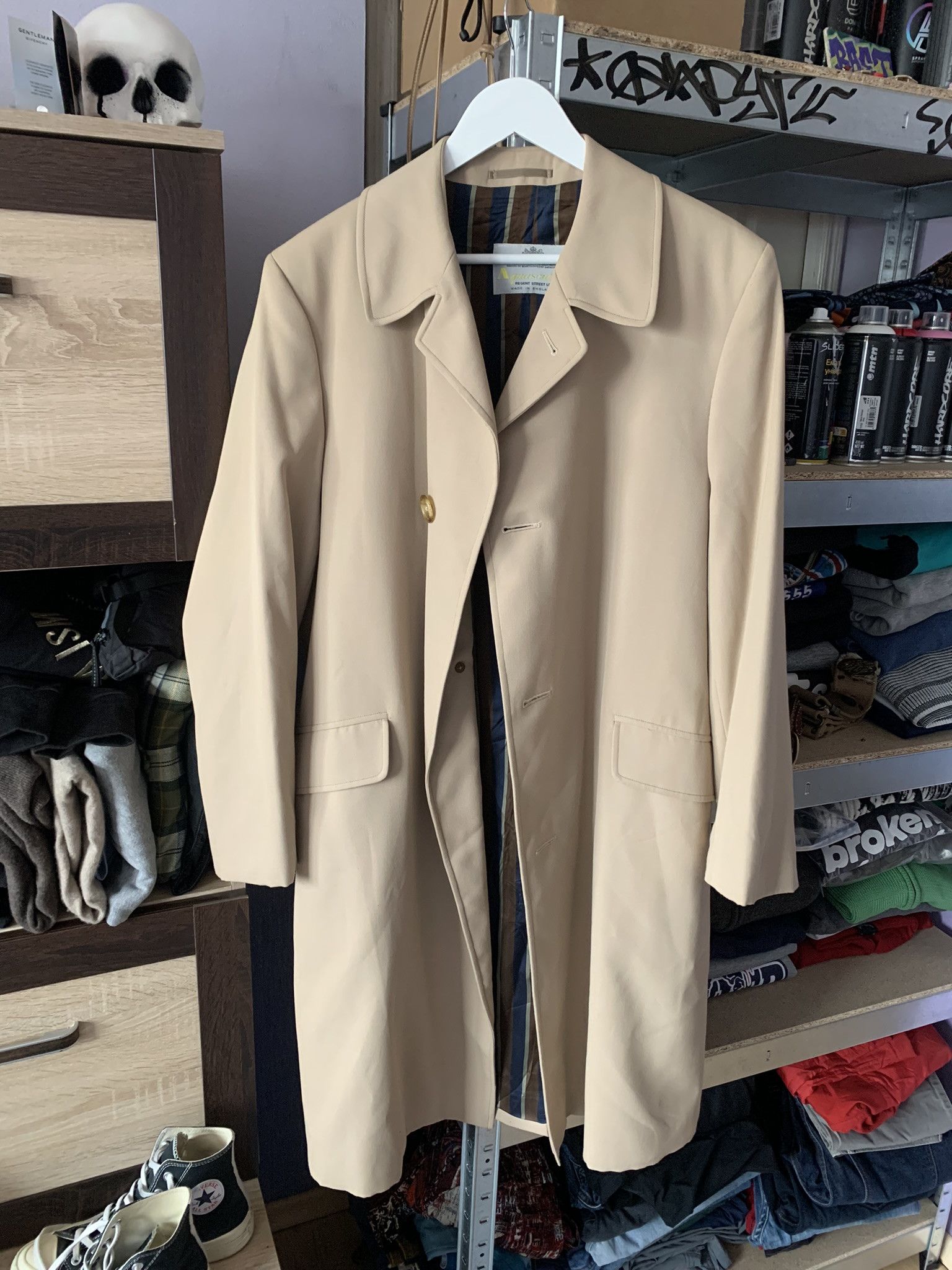 Aquascutum Aquascutum Men's Vintage Beige Trench Coat Aqua5 Size: 42 Size US L / EU 52-54 / 3 - 1 Thumbnail