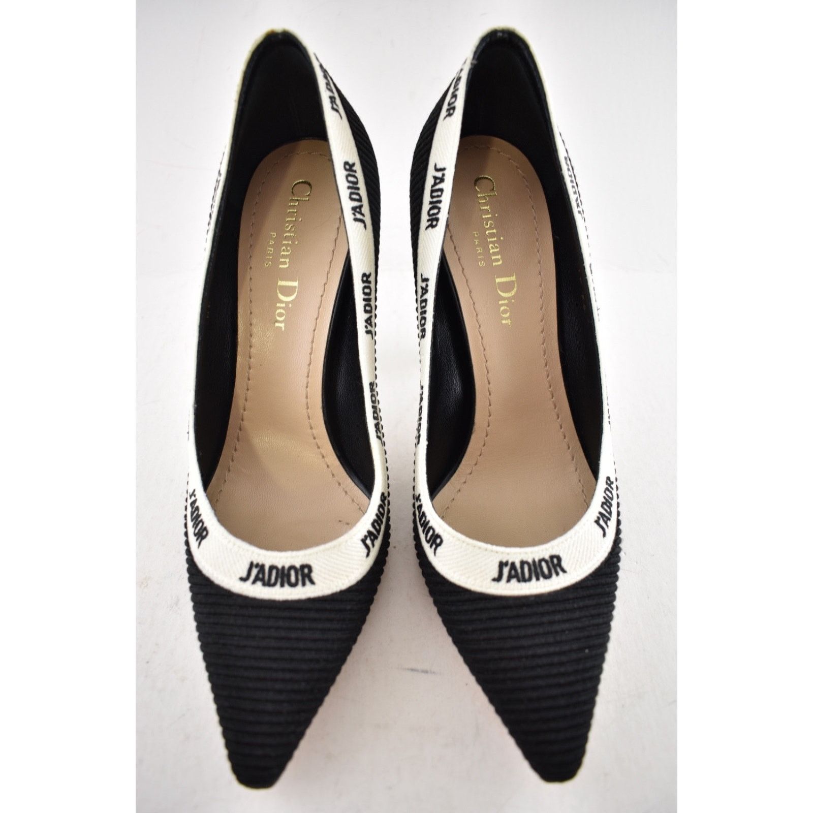 Dior Dior J'adior Jadior Black White Ribbon Logo Embroidered Size US 8.5 / IT 38.5 - 7 Thumbnail