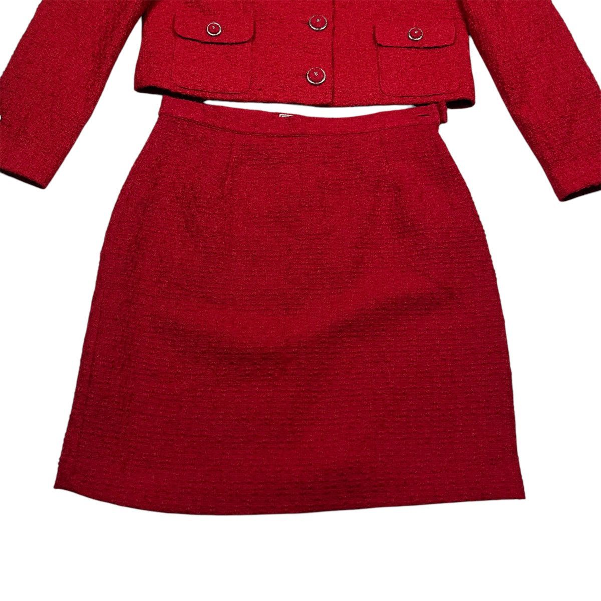 Versace × Vintage Versace Classic V2 Women’s Suit Blazer & Skirt Luxury Red Size M / US 6-8 / IT 42-44 - 3 Thumbnail