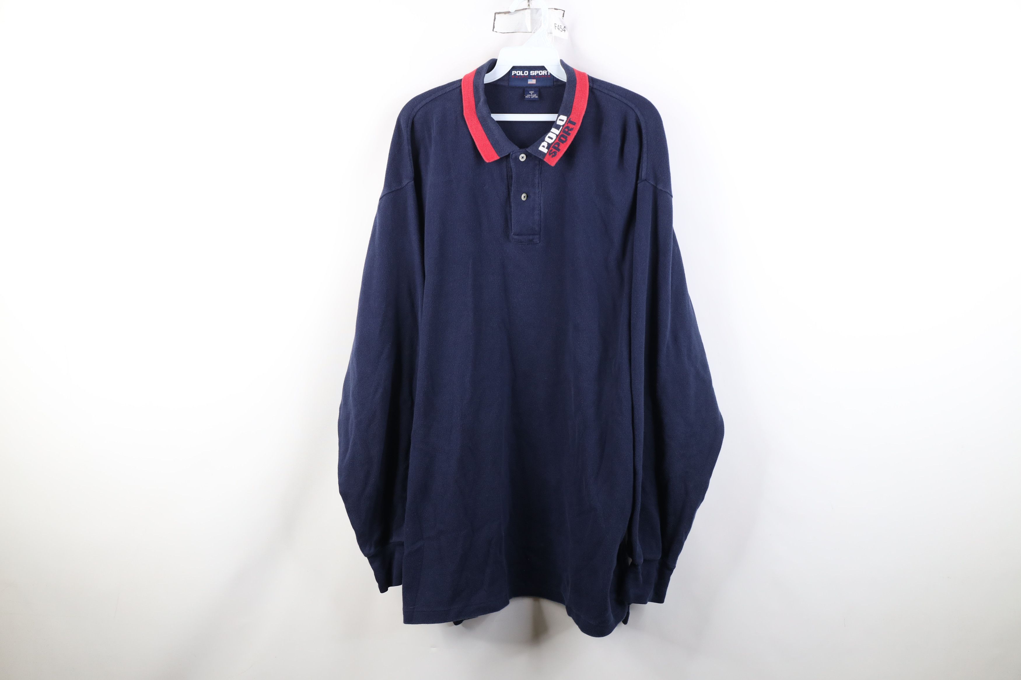 Polo Ralph Lauren Vintage 90s Polo Sport Ralph Lauren Long Sleeve Rugby Polo Size US XL / EU 56 / 4 - 1 Thumbnail