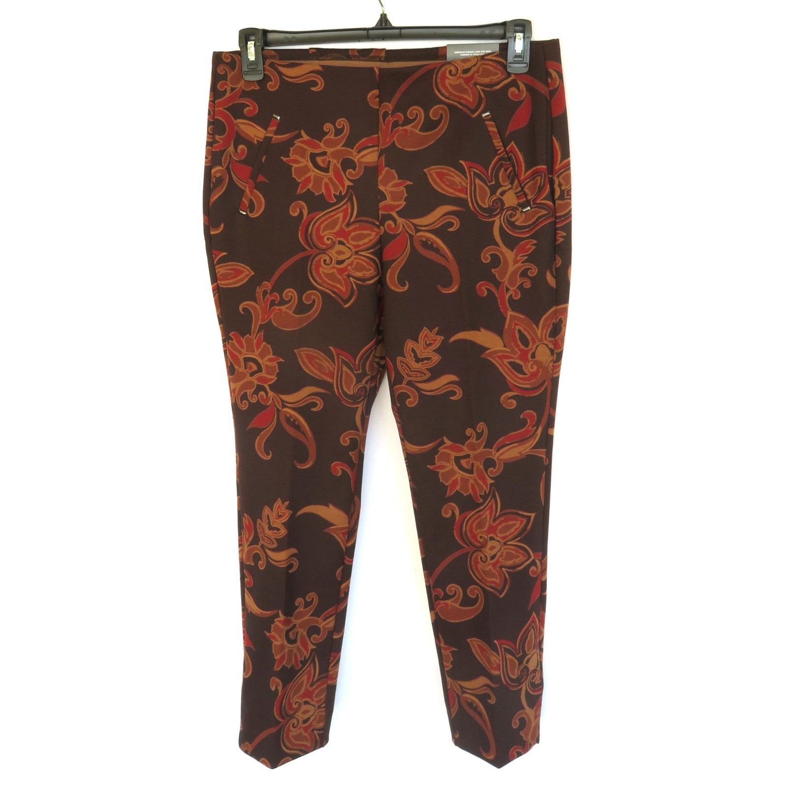 Chicos CHICO's Petite Sz 1.5 10P Juliet Ponte Floral Ankle Pants Size 32" / US 10 / IT 46 - 2 Thumbnail