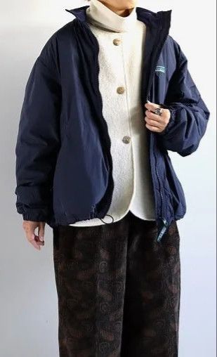 L.L. Bean × Vintage Vintage LL Bean Fleece Navy Nylon Jacket like PATAGONIA Size US L / EU 52-54 / 3 - 16 Thumbnail