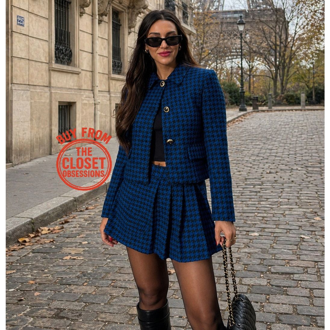 Zara ZARA Houndstooth Blazer + Skort Set NWT L Size L / US 10 / IT 46 - 7 Thumbnail
