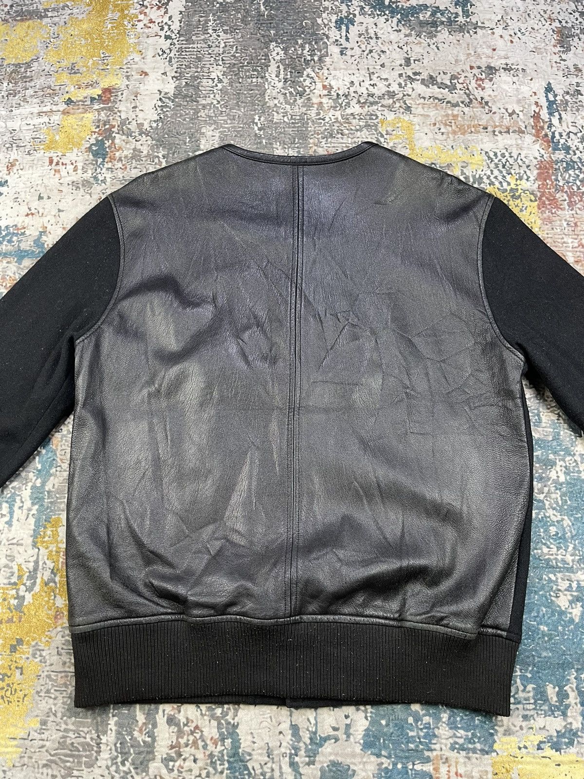Black Scale BLVCK SCVLE Hybrid Back Leather Front Wool Jackets Size US M / EU 48-50 / 2 - 2 Thumbnail
