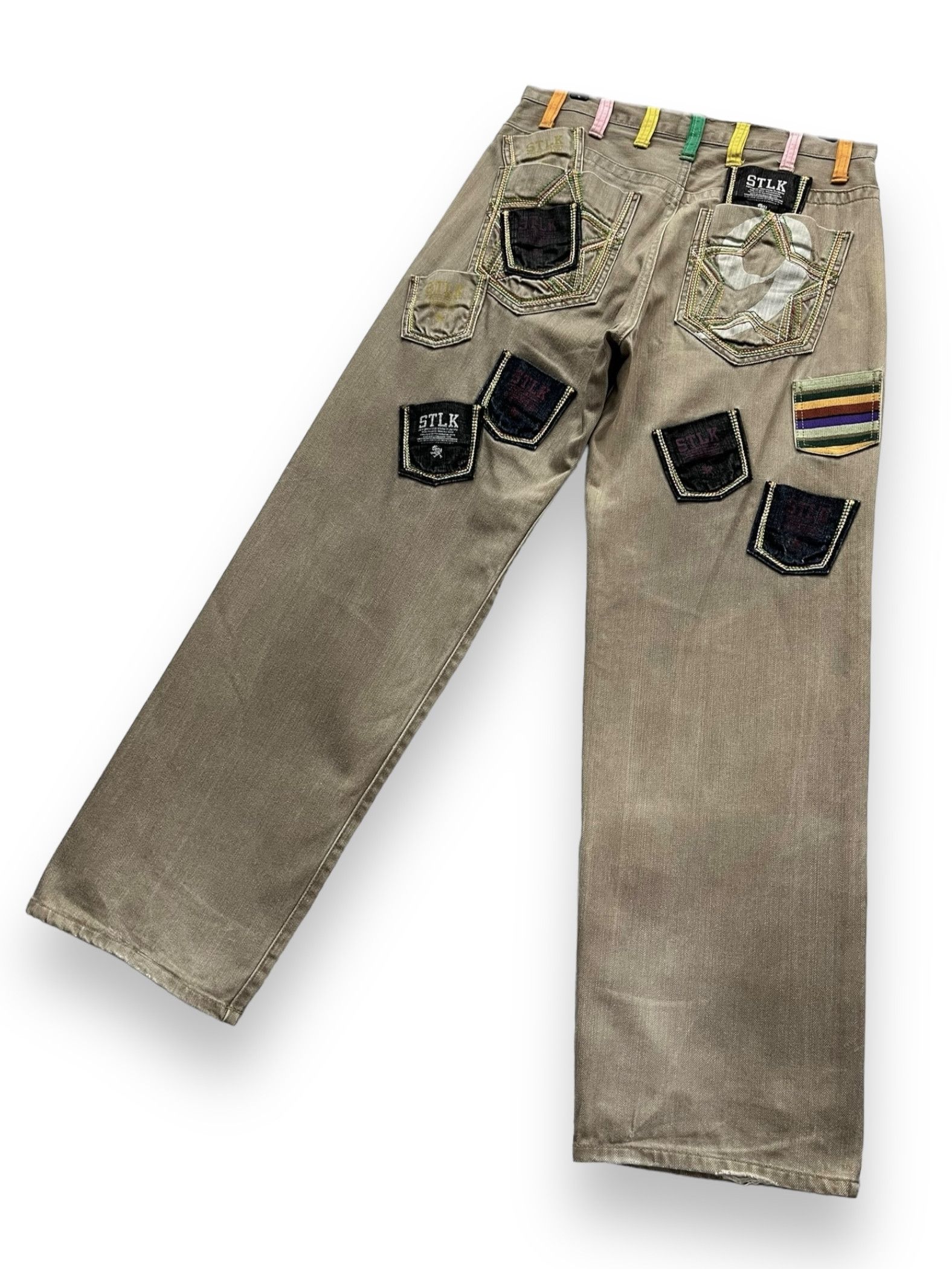 If Six Was Nine STLK NUMBER 9 Multi Pocket Pop Art Style Baggy Pants Size US 32 / EU 48 - 5 Thumbnail